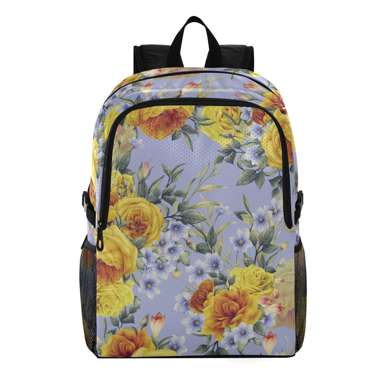 ALAZA Yellow Rose Hiking Backpack - Lightweight Waterproof Foldable Daypack for Men & Women - Perfect for Travel, Camping, Sports & Outdoor Adventures