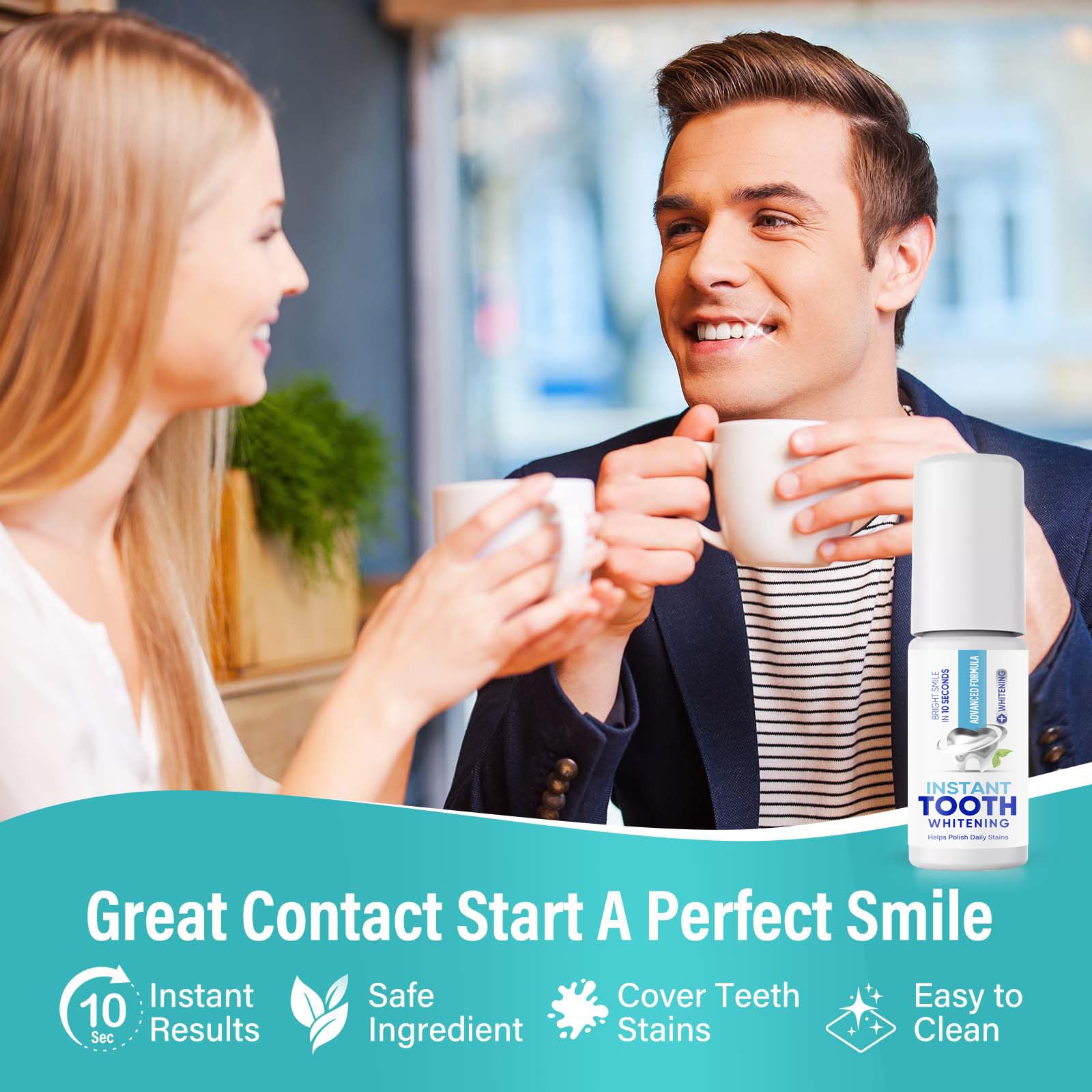 Professional Teeth Whitening Paint Kit - Fast & Effective DIY Tooth Whitener for Brighter Smile - Perfect for Home Use, Travel & Special Occasions