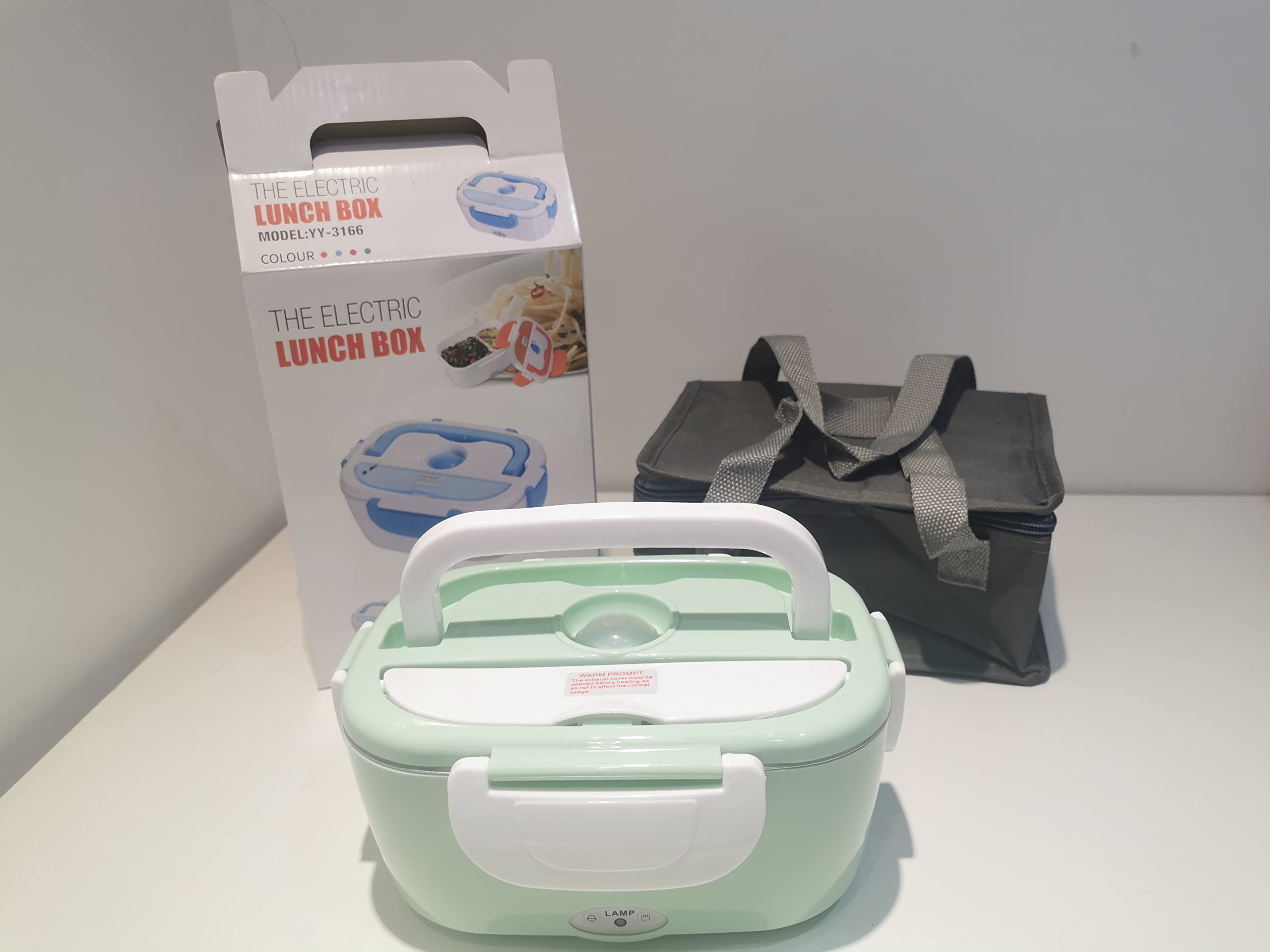 Portable Electric Lunch Box - 304 Stainless Steel Food Warmer for Office, Truck, Car & Travel | Includes Spoon, Fork & Carry Bag | Perfect for Meal Prep, Commuting & Outdoor Activities