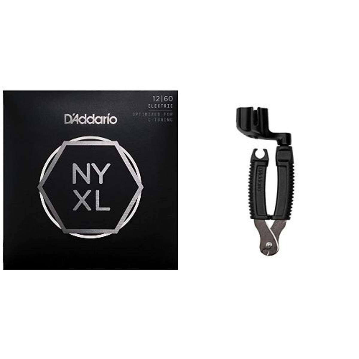 D'Addario NYXL1260 Electric Guitar Strings - Extra Heavy Gauge 12-60 with Pro-Winder String Cutter - Perfect for Rock, Metal & Drop Tuning Performances