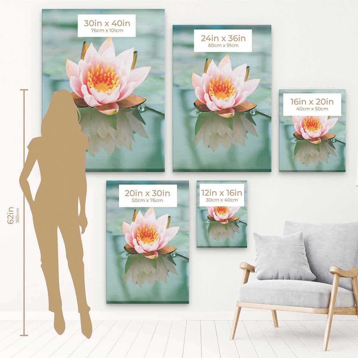 Elegant Pink Lotus Flower Wall Art Canvas Print - Modern Home Decor for Living Room, Bedroom & Office - 5957