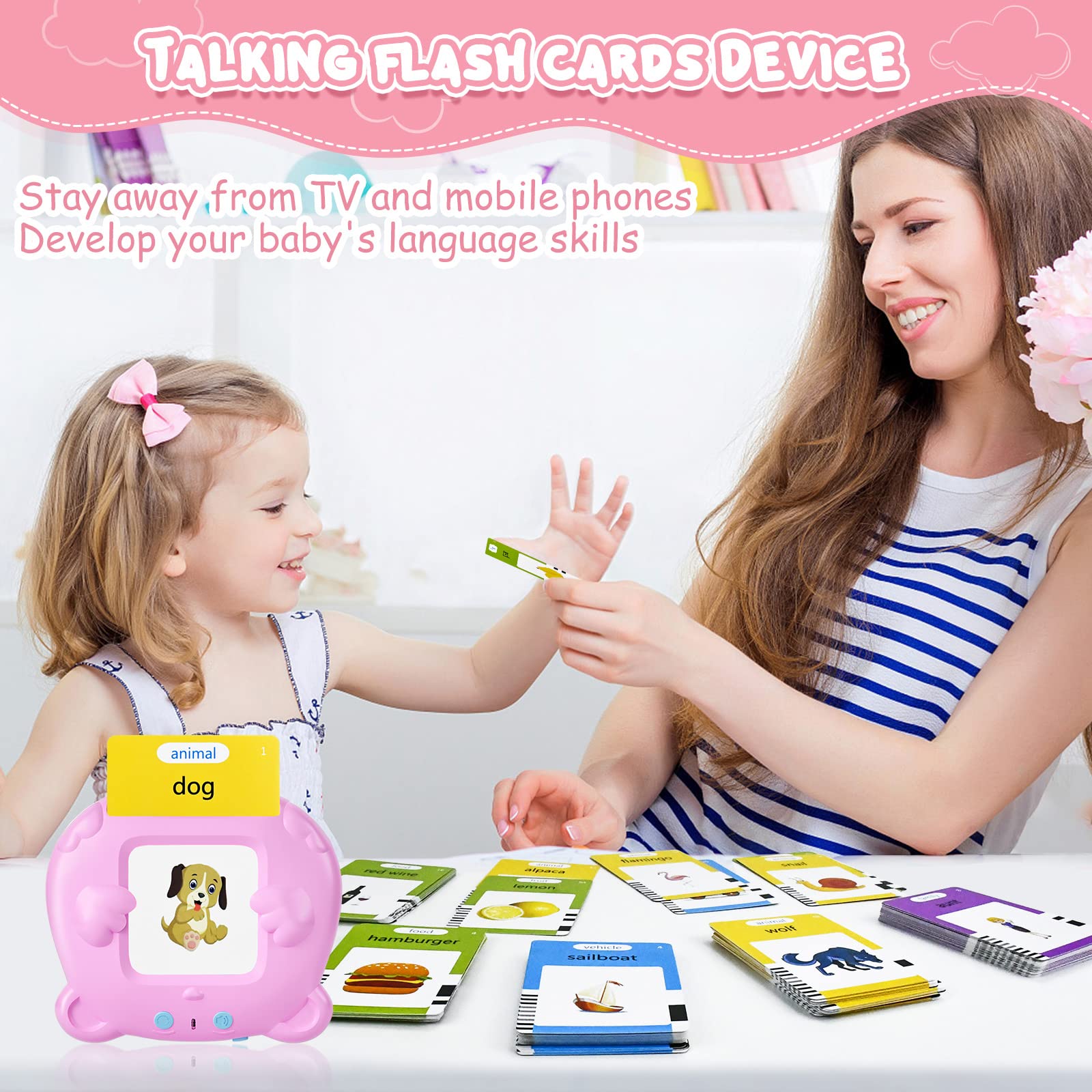 Valentine's Day Gifts for Toddlers - 224 Sight Words Talking Flash Cards | Educational Sensory Learning Toys for 2 3 4 5 Year Old Boys & Girls | Montessori Preschool Classroom & Homeschool Supplies | Perfect for Birthday, Christmas & Valentine's Day Presents