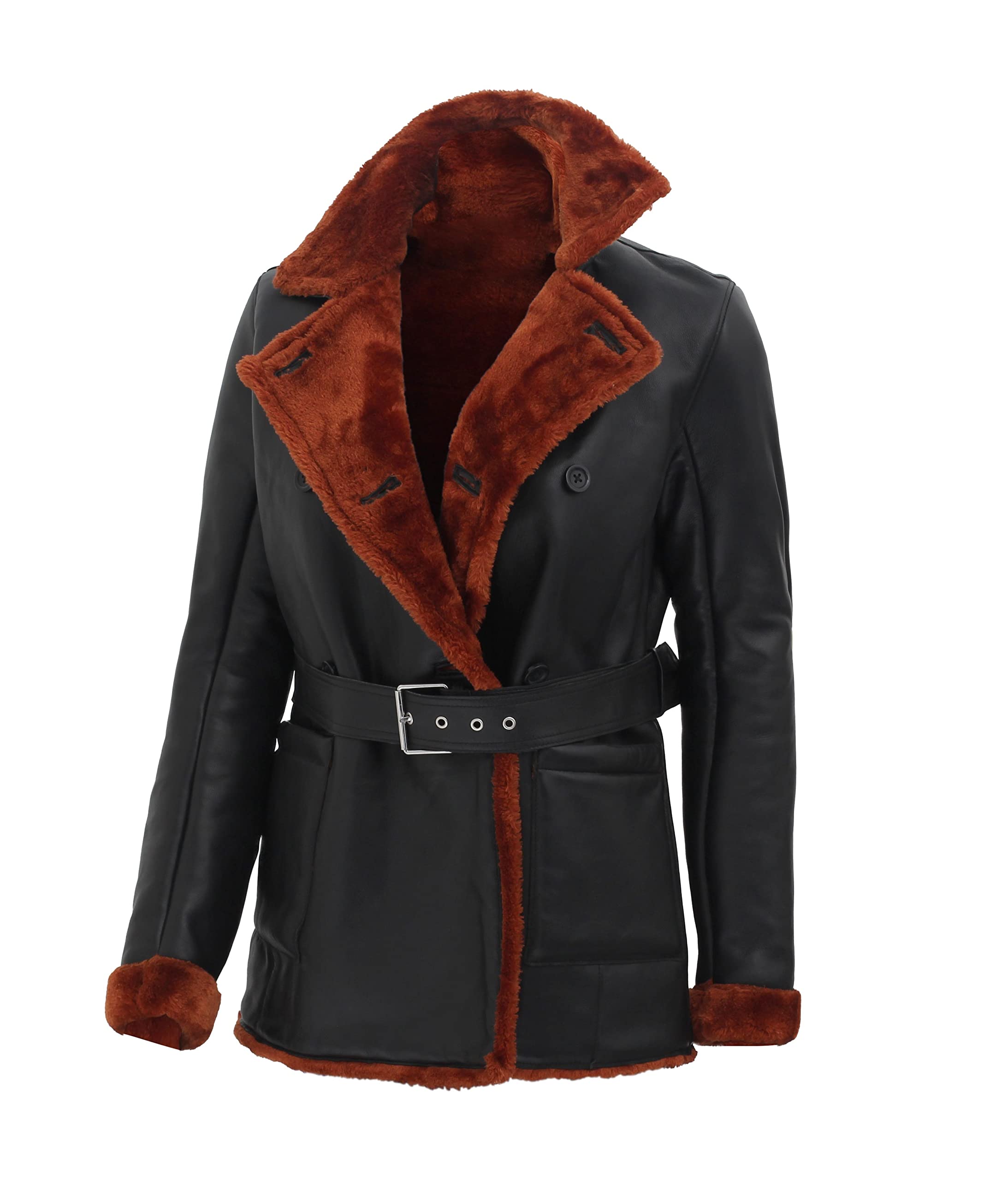 Blingsoul Women's Black & Brown Motorcycle Leather Jacket - Stylish Faux Leather Biker Jacket for Women - Perfect for Riding, Casual Outfits, and Night Out