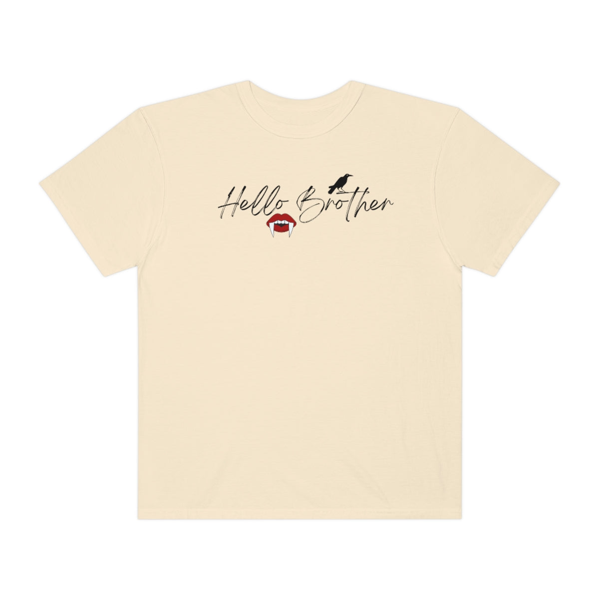 Hello Brother Vampire Diaries T-Shirt | Damon Salvatore TVD Fan Shirt | Oversized Gothic Tee for Men & Women | Perfect for Halloween, Cosplay & Vampire-Themed Parties