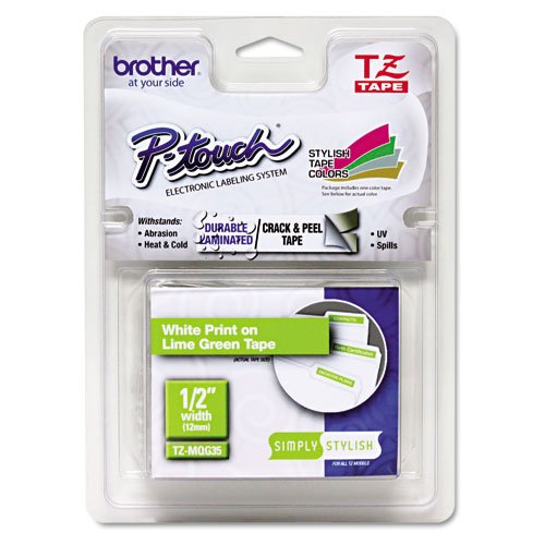 Brother TZEMQG35 Label Maker Tape - High-Quality Durable Printing Tape for Home, Office & Organization | Perfect for Labeling Files, Storage Boxes & DIY Crafts