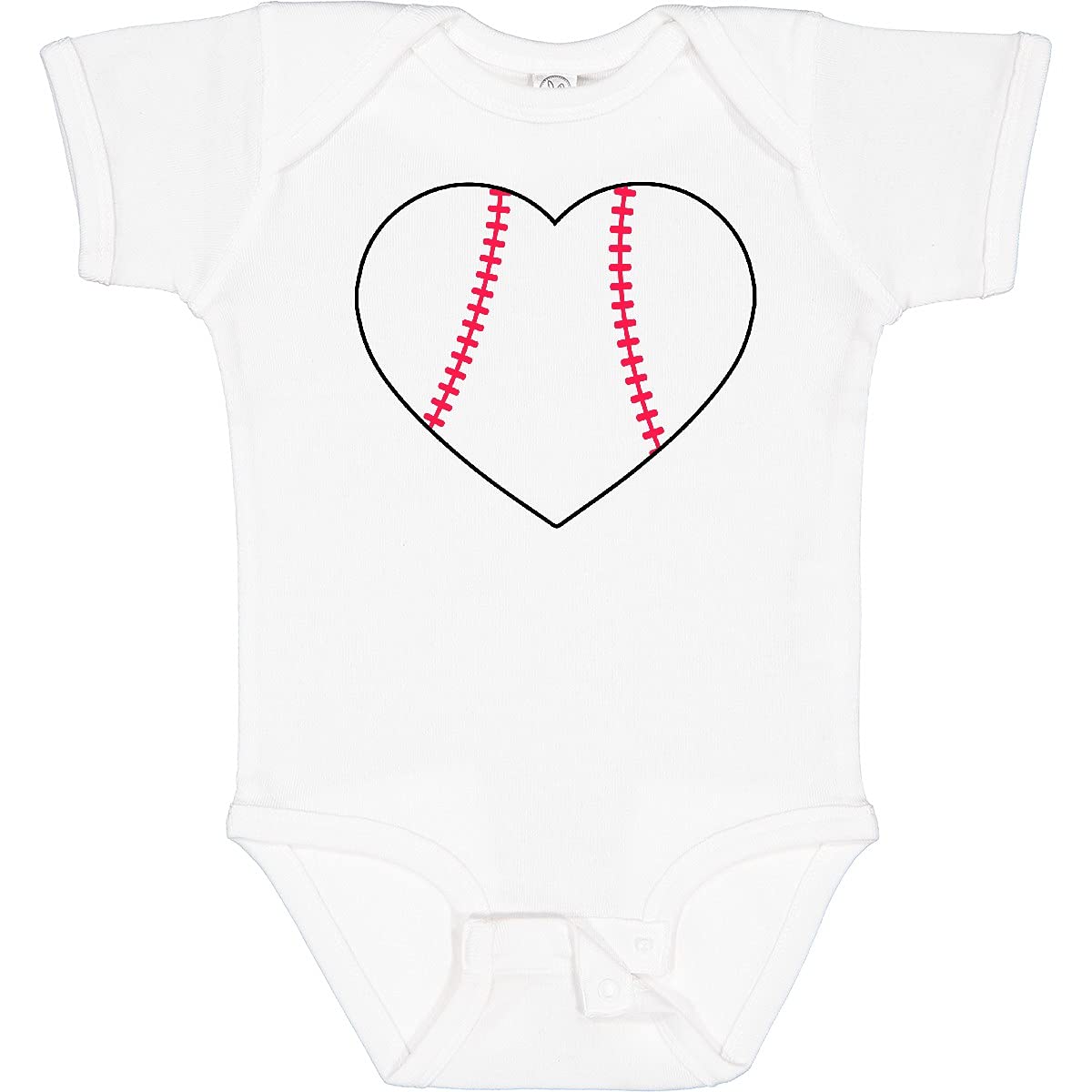 Inktastic Heart Shaped Baseball Baby Bodysuit - Soft Cotton Onesie for Newborns & Infants - Perfect for Baseball Games, Family Photos & Everyday Wear