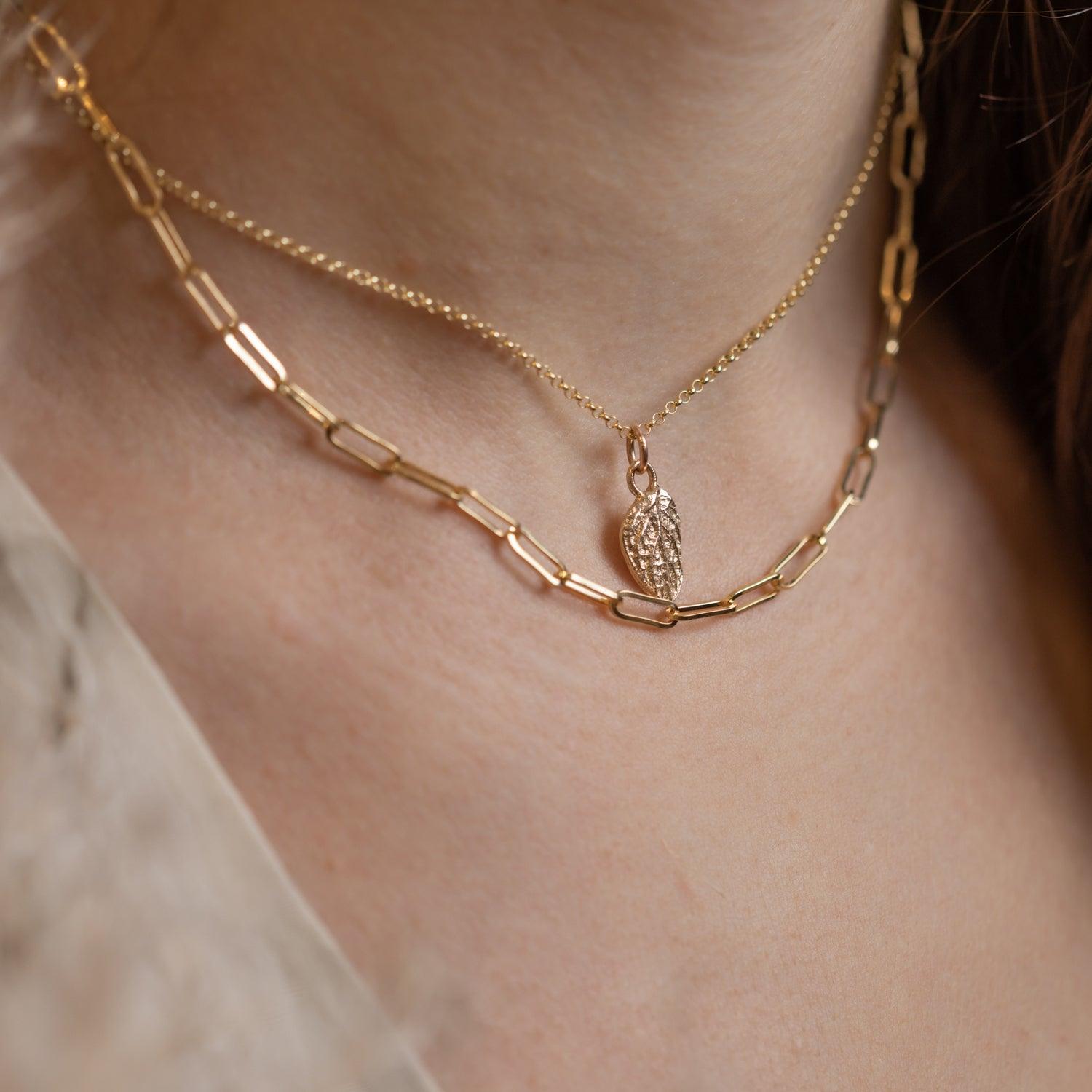 14k Gold Oregano Pendant Necklace - Dainty Minimalist Jewelry for Women - Perfect for Everyday Wear & Gift Giving