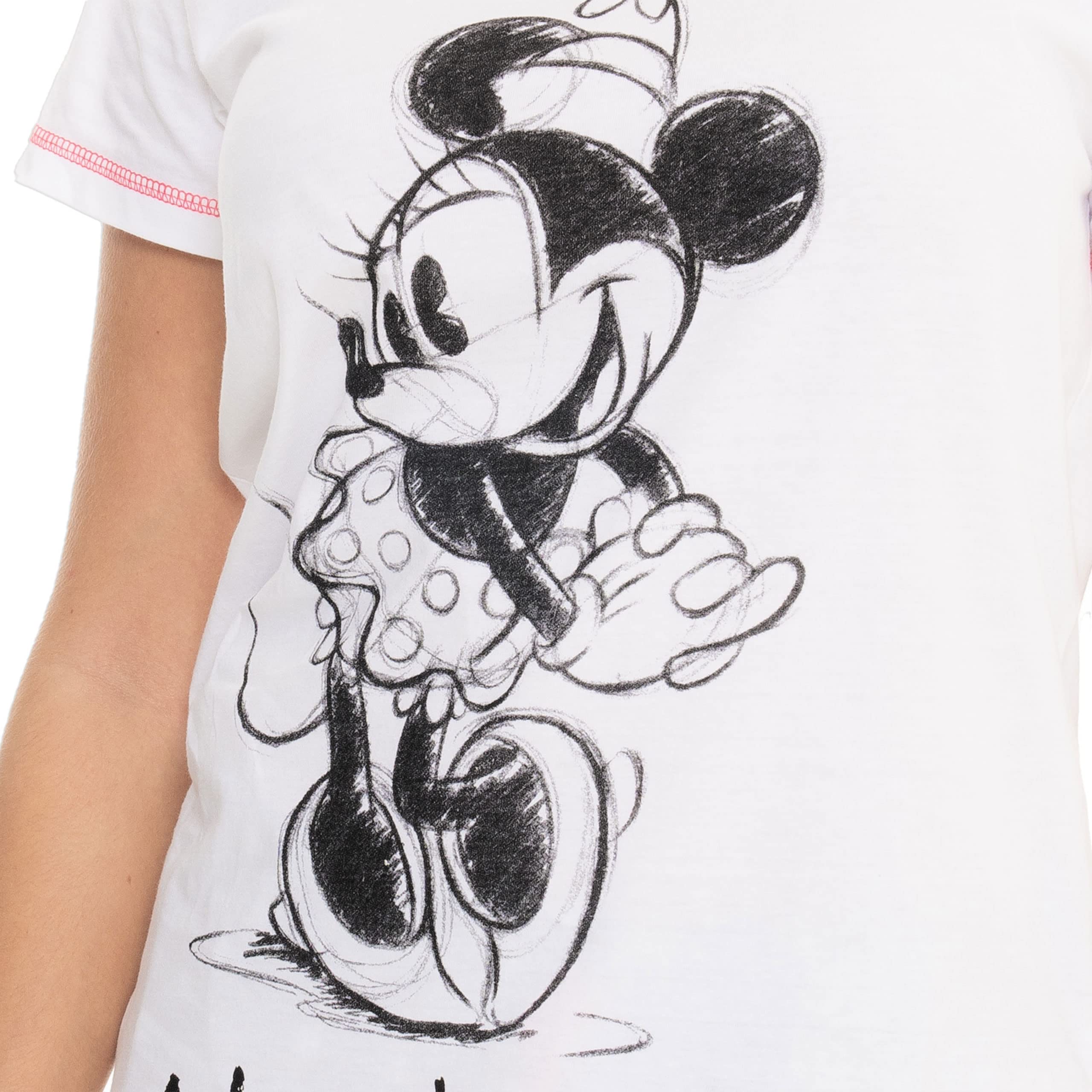 Disney Women's Minnie Mouse Short Sleeve Pajama Set - Cute Sleepwear for Women & Girls, Perfect for Sleepovers, Lounging & Disney Themed Parties