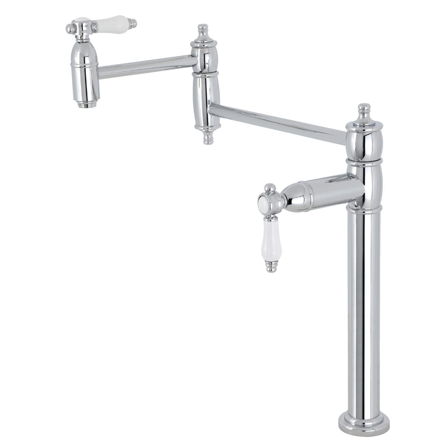 Bel Air Single Hole Deck Mount Pot Filler - Stainless Steel Kitchen Faucet for Stove & Cooktop - Perfect for Filling Large Pots & Pans While Cooking