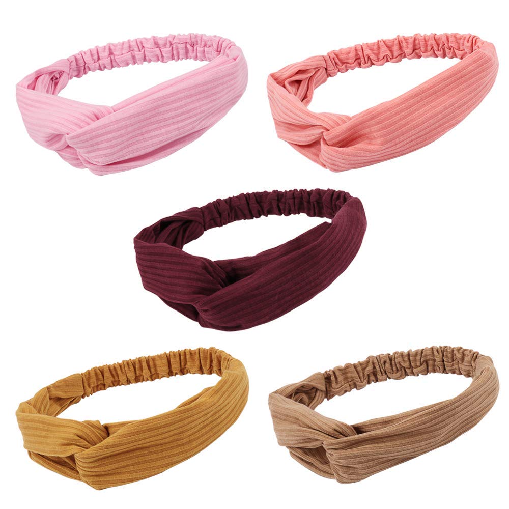 Taomoder 10-Pack Boho Turban Headbands for Women - Fashion Hairbands with Wave, Stripe, Floral & Leopard Prints - Perfect for Workouts, Yoga, Running & Everyday Style