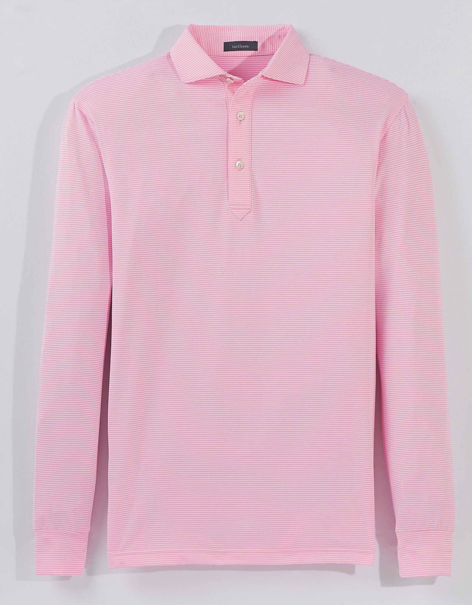 Men's Carter Stripe Performance Polo Shirt - Long Sleeve Moisture-Wicking Golf & Casual Wear - Perfect for Office, Golfing and Outdoor Activities