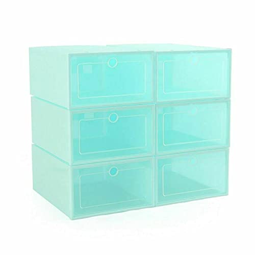 VioliytyC 6-Pack Stackable Plastic Shoe Storage Organizer Drawers with Lids - Clear Shoe Boxes for Closet Organization, Underbed Storage & Sneaker Display