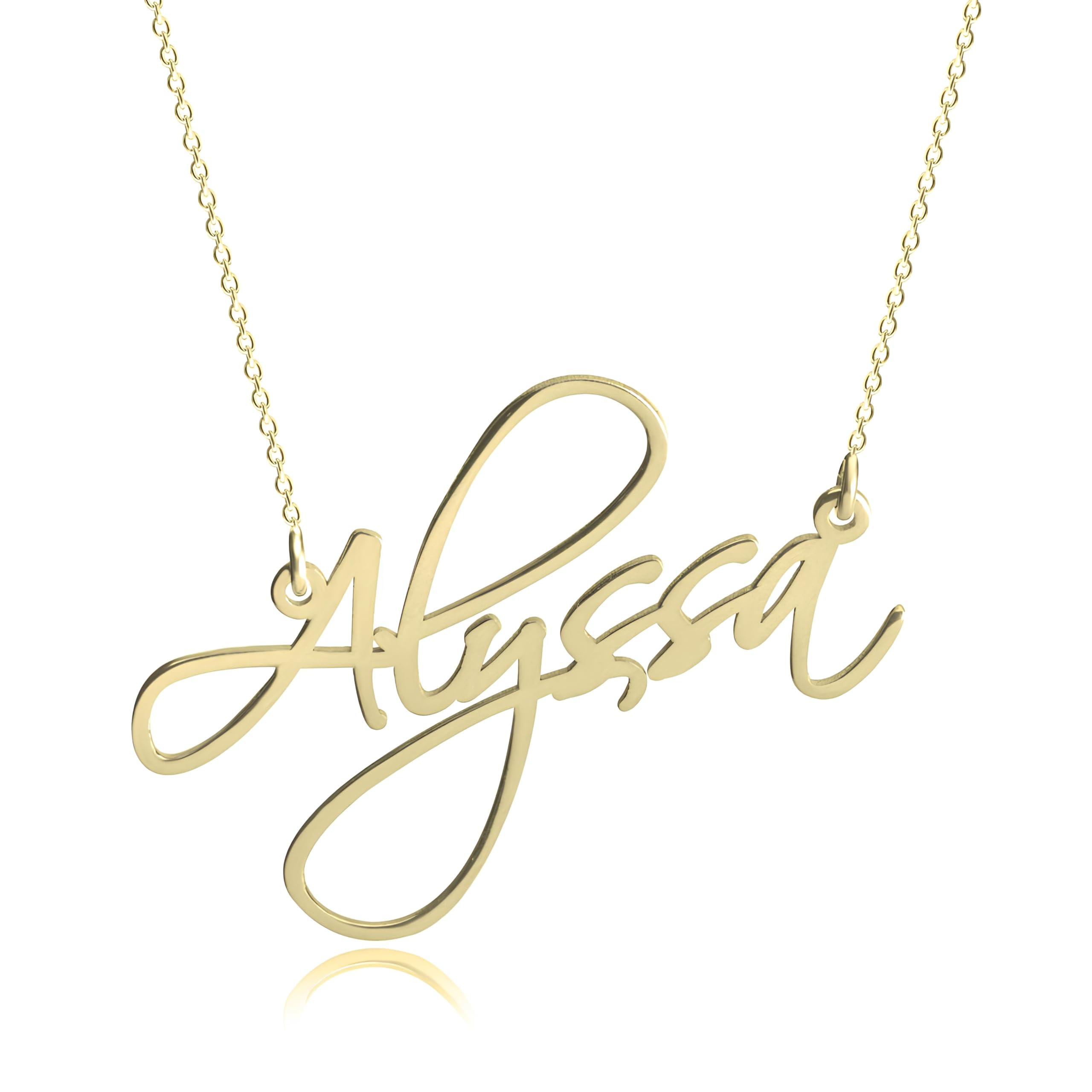 Personalized Calligraphy Name Necklace for Women & Teen Girls - Sterling Silver/Gold Plated/Rose Gold Script Nameplate Pendant - Unique Gift for Birthday, Anniversary & Valentine's Day - Perfect for Everyday Wear & Special Occasions