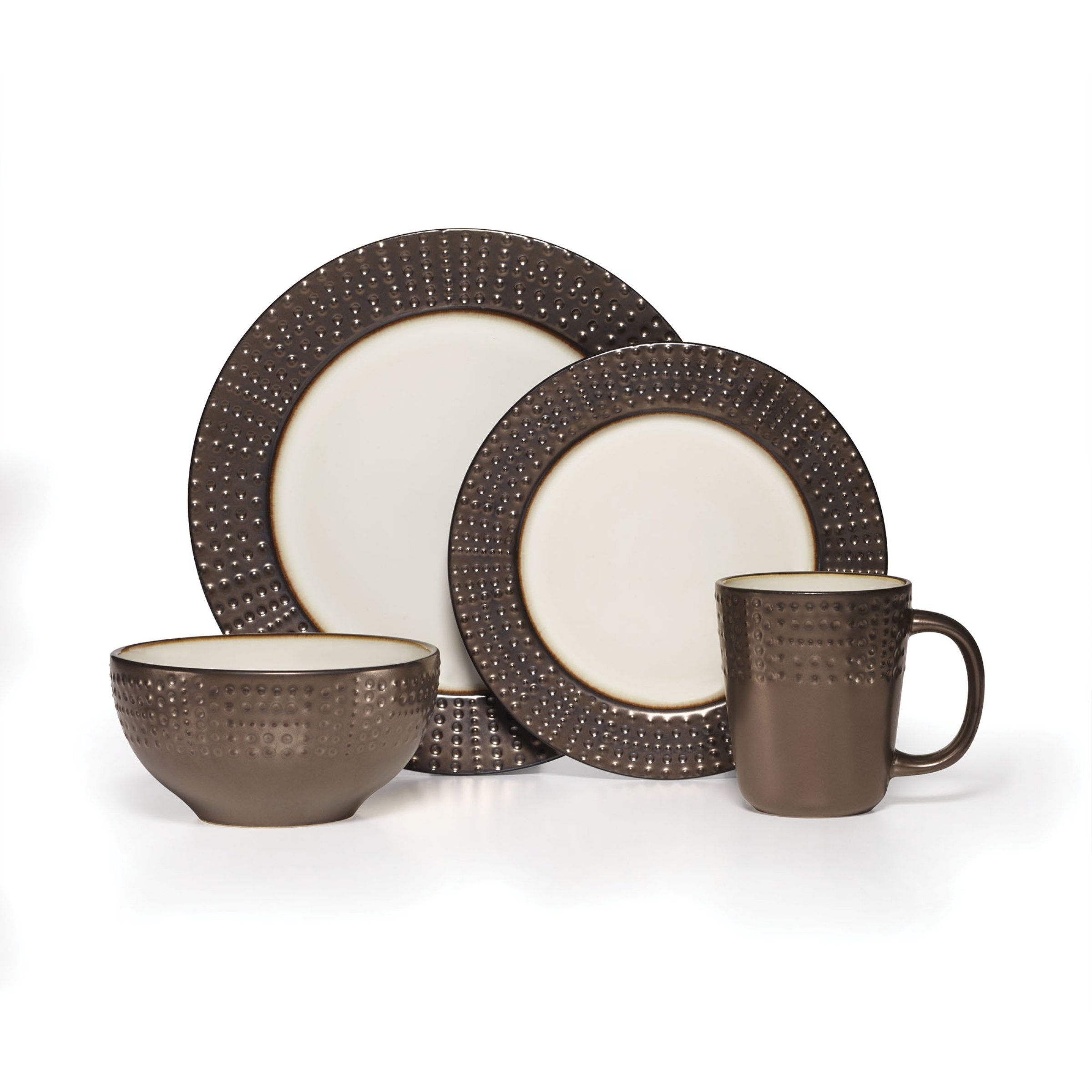 Mikasa Metropolitan 16-Piece Dinnerware Set for 4 - Elegant Stoneware Plates, Bowls & Mugs - Perfect for Family Dinners, Entertaining Guests & Everyday Use