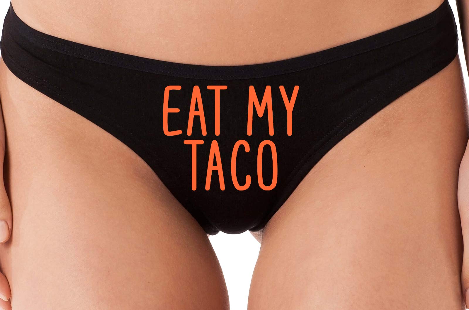 Funny Oral Sex Black Thong Underwear - Knaughty Knickers 'Eat My Taco' Novelty Lingerie for Couples & Bachelorette Parties