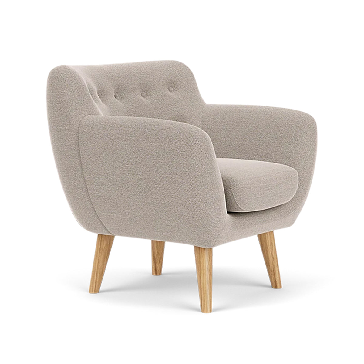 Anne Fabric Armchair - Modern Upholstered Accent Chair for Living Room, Bedroom & Office - Comfortable Lounge Chair with Sturdy Wooden Legs (Perfect for Reading, Relaxing & Home Decor)