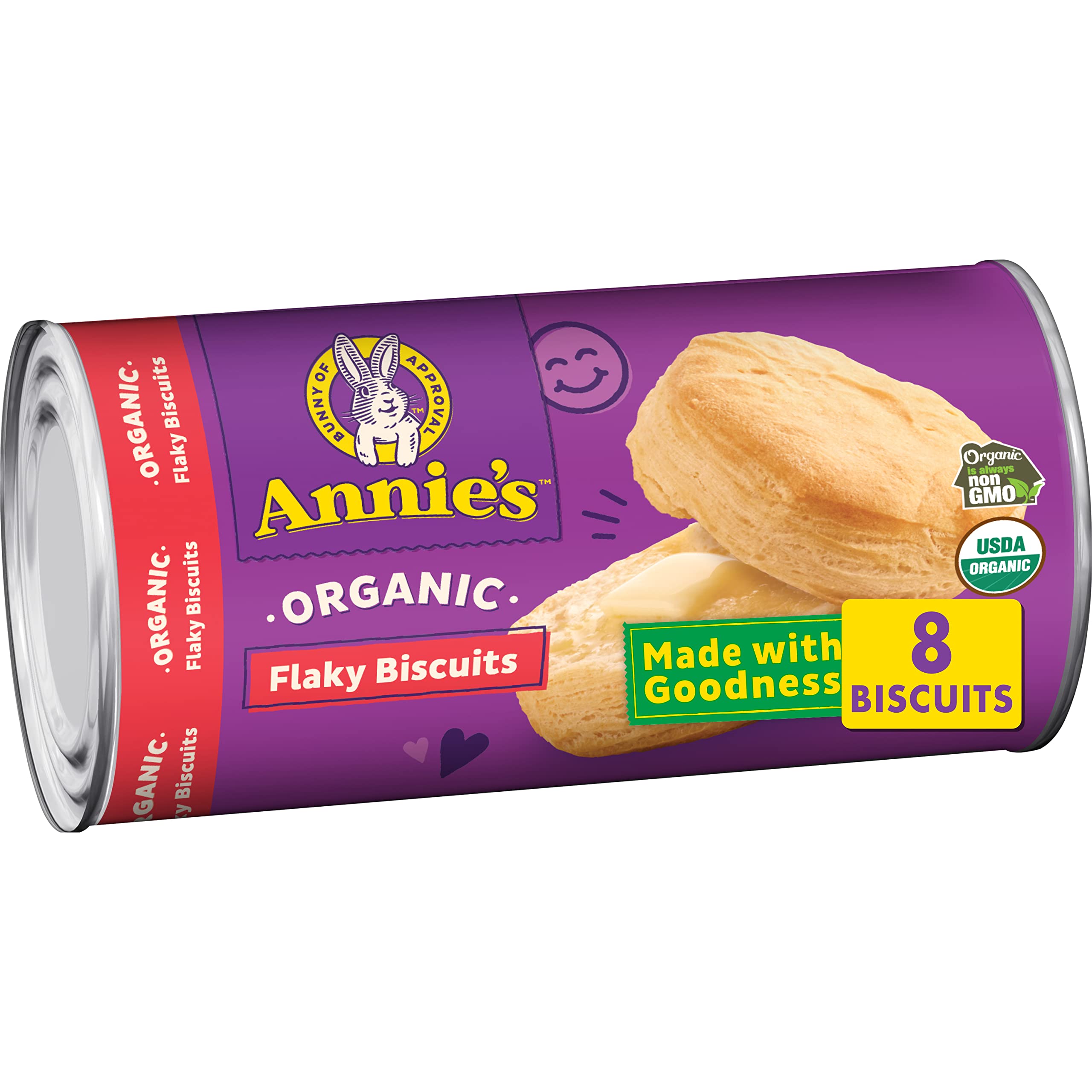 Annie's Organic Flaky Biscuits - Ready to Bake Refrigerated Dough (8 Count, 16 oz) - Perfect for Breakfast, Brunch & Family Gatherings