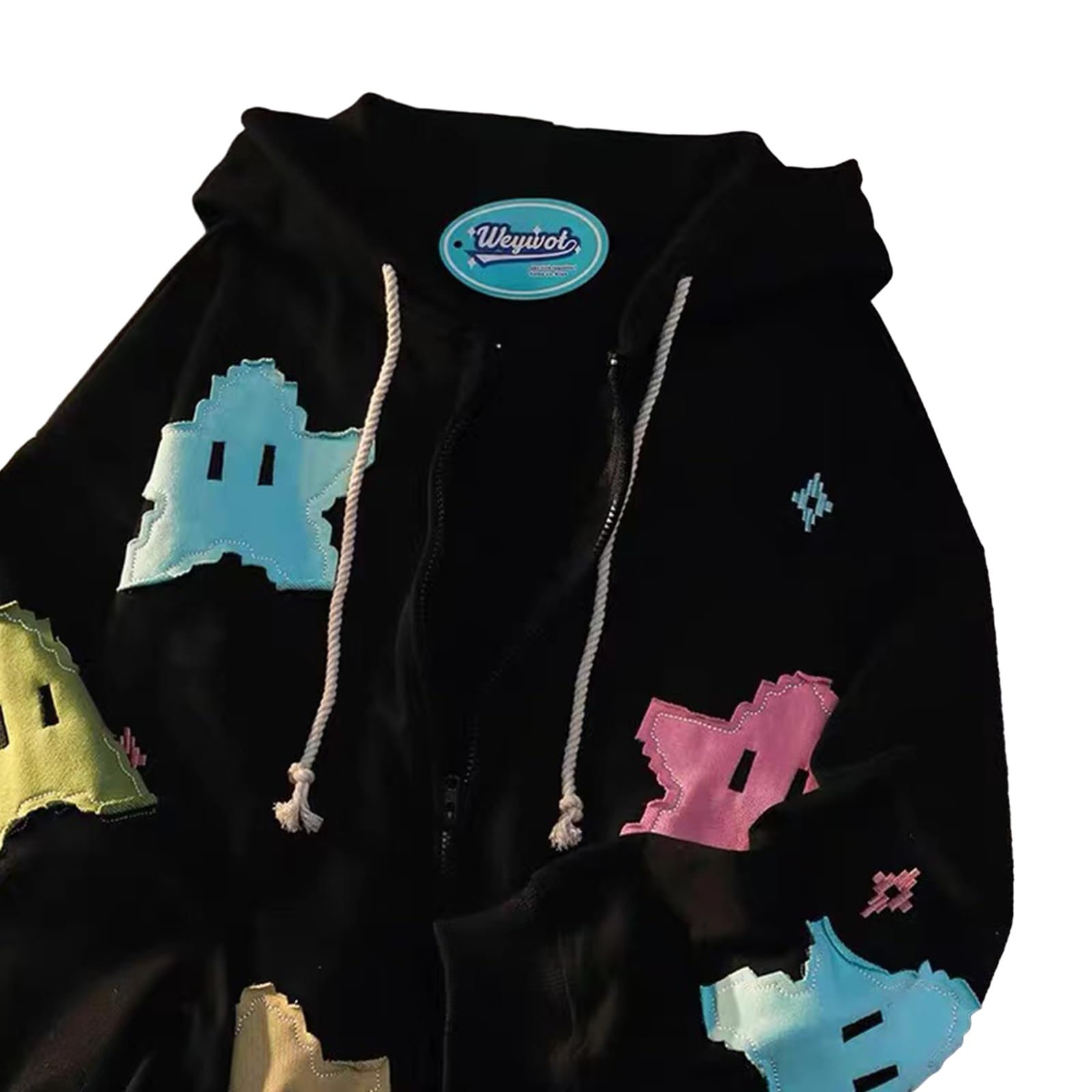 GOOCHEER Women's Y2K Star Print Zip Up Hoodie Jacket - Cute Fall Sweatshirt for Teens & Girls | Perfect for Casual Wear, School, and Street Fashion
