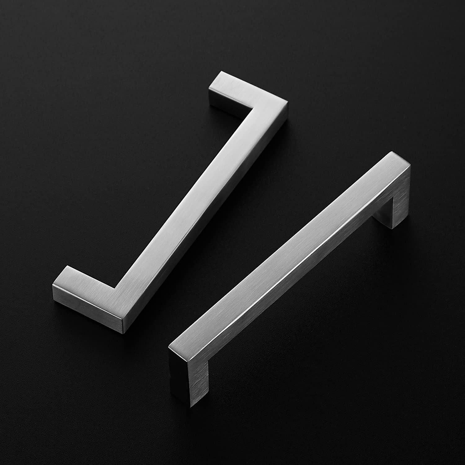 Ravinte 5 Inch Brushed Nickel Cabinet Pulls - Modern Kitchen Cabinet Handles, 45 Pack with Drill Mounting Template - Perfect for Kitchen, Bathroom, and Office Cabinets