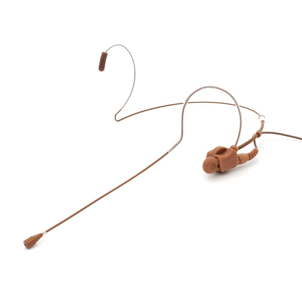 THOR AV Hammer SE-9 Professional Headset Microphone with 3.5mm Jack - Compatible with Sennheiser EW Series (Brown) - Ideal for Live Performances, Broadcasting & Podcasting