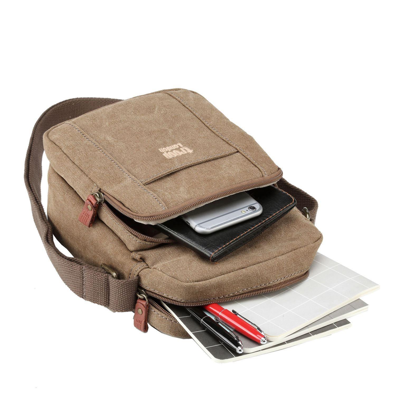 TRP0370 Troop London Classic Canvas Crossbody Bag for Men & Women - Stylish & Durable Everyday Shoulder Bag for Work, Travel & Casual Outings