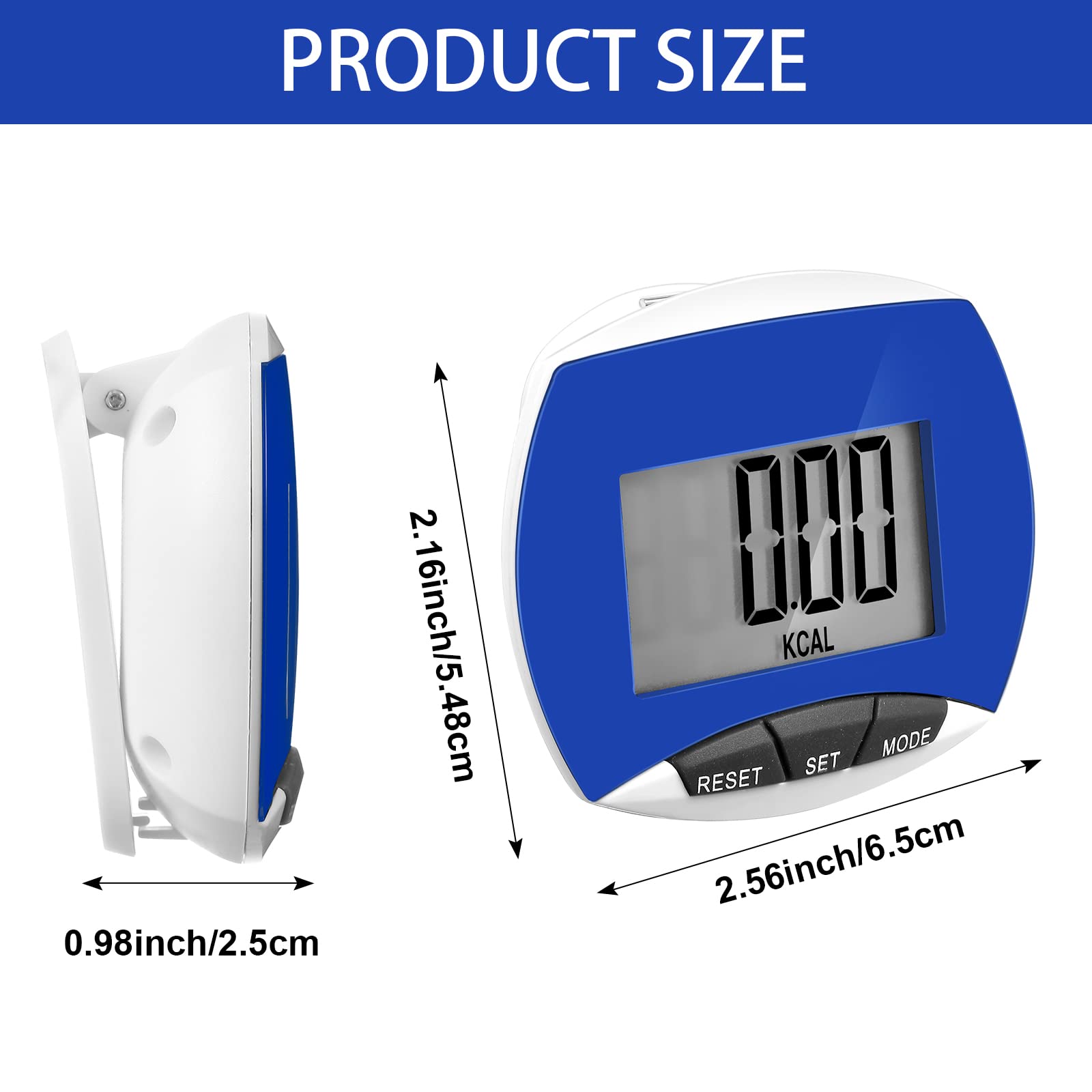 WeeWooday Digital Pedometer - Step Counter for Walking, Running & Fitness Tracking with Clip-On Design - Track Steps, Miles & Calories - Portable Activity Tracker for Men, Women & Seniors - Perfect for Walking, Jogging, Gym & Daily Activity Monitoring