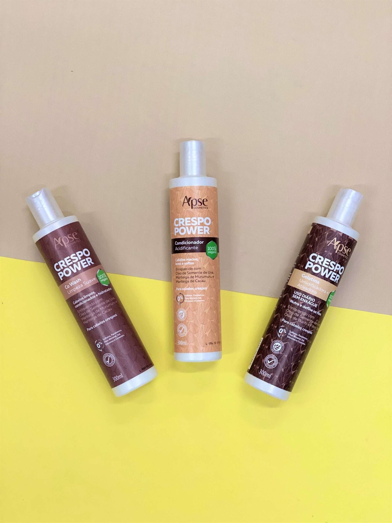 Apse Cosmetics Power Curly Hair Kit - Co Wash, Conditioner & Gelatin Set (3 Items) for Natural Curly Hair Care & Styling at Home