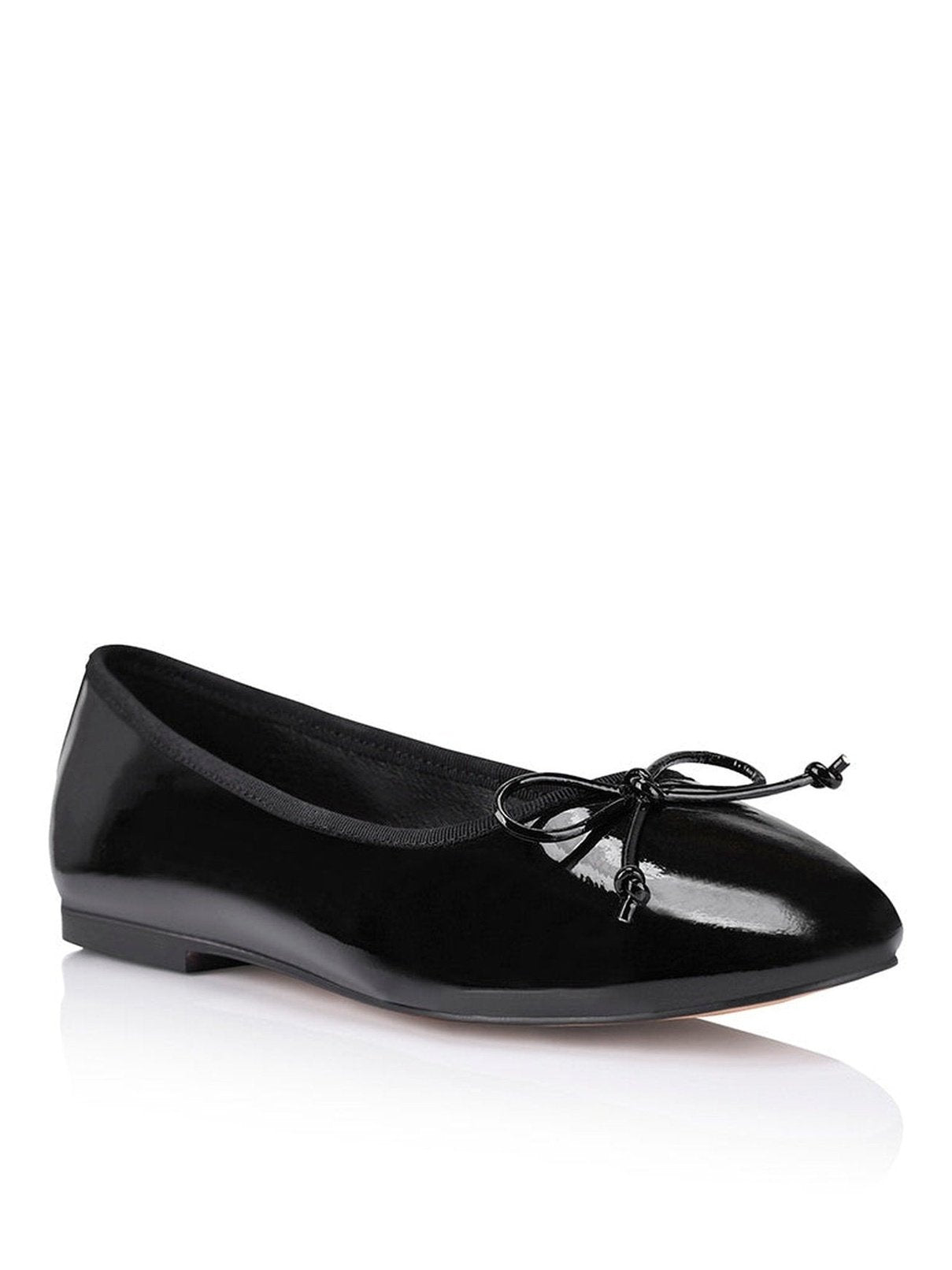 Elegant Black Patent Leather Ballet Flats for Women - Comfortable & Stylish Shoes for Work, Office, and Casual Wear