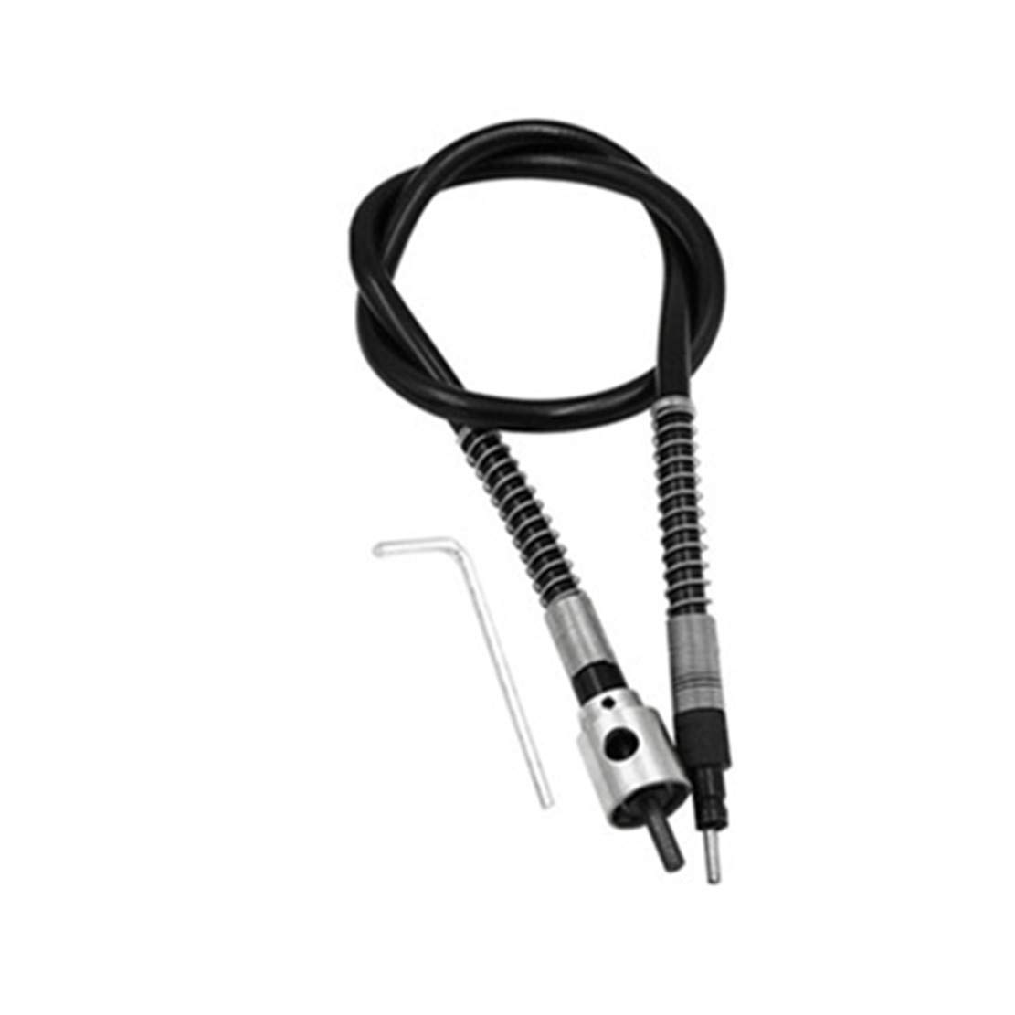 0.3-4mm Flexible Shaft Adapter Attachment for Rotary Tools - Compatible with Grinders & Drills - Includes Wrench (Rubber Flex Shaft, Silver) - Perfect for Jewelry Making, DIY Crafts & Precision Metalworking