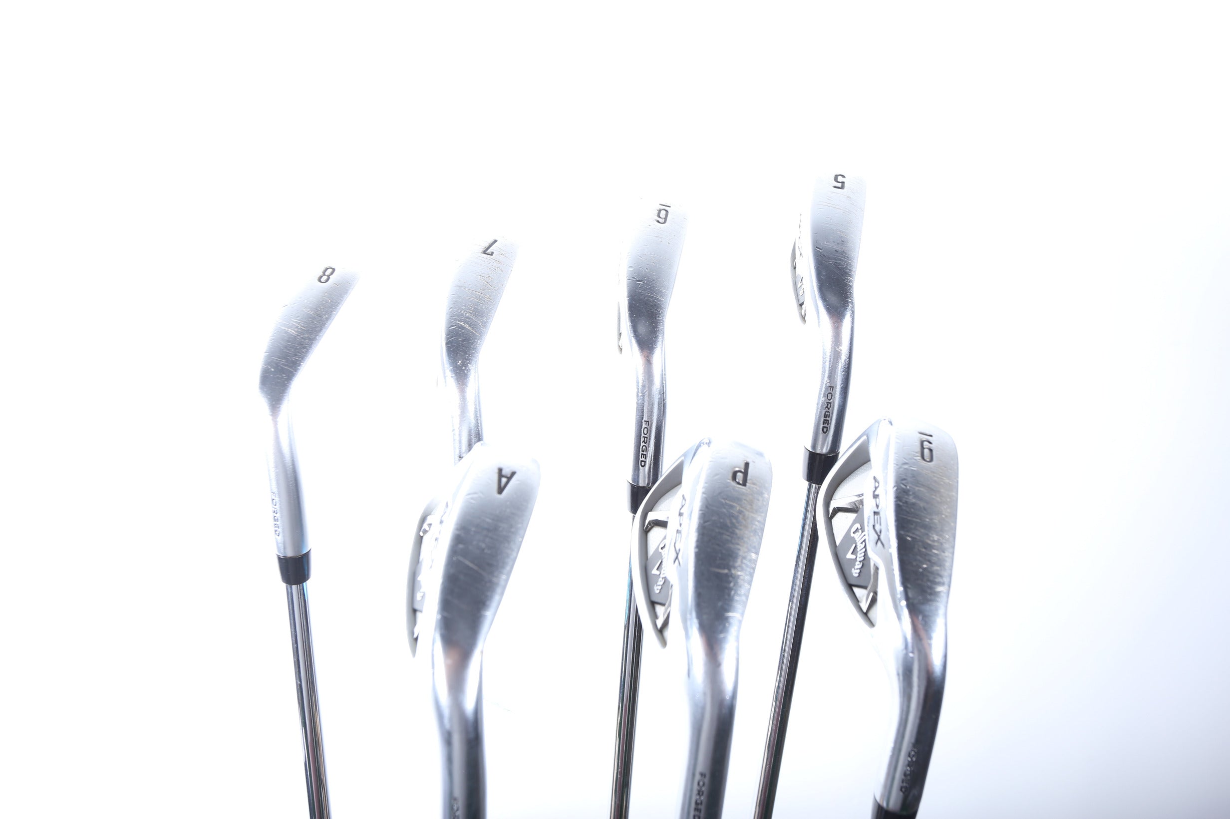 Used Callaway Apex 21 Iron Set 5-AW Right Handed Stiff Flex Golf Clubs for Men - Perfect for Mid-Handicap Players on the Course