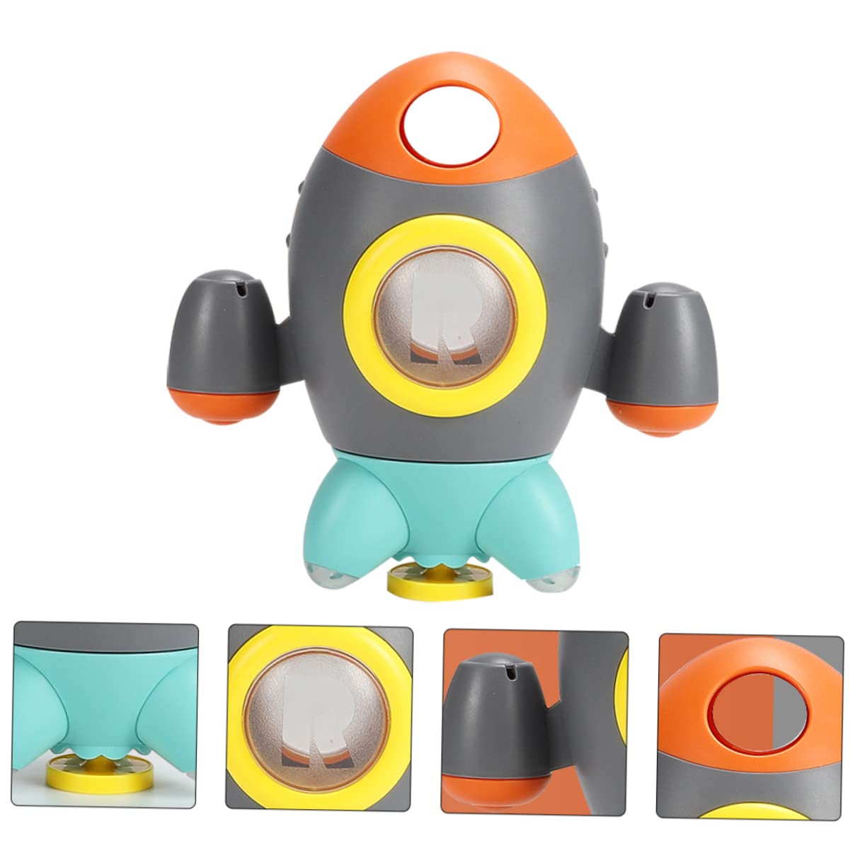 LALADEFIEE Rocket Fountain Toy - 1pc Grey ABS Water Play Toy for Kids, Bath, Beach & Shower Fun | Outdoor & Indoor Water Games for Children