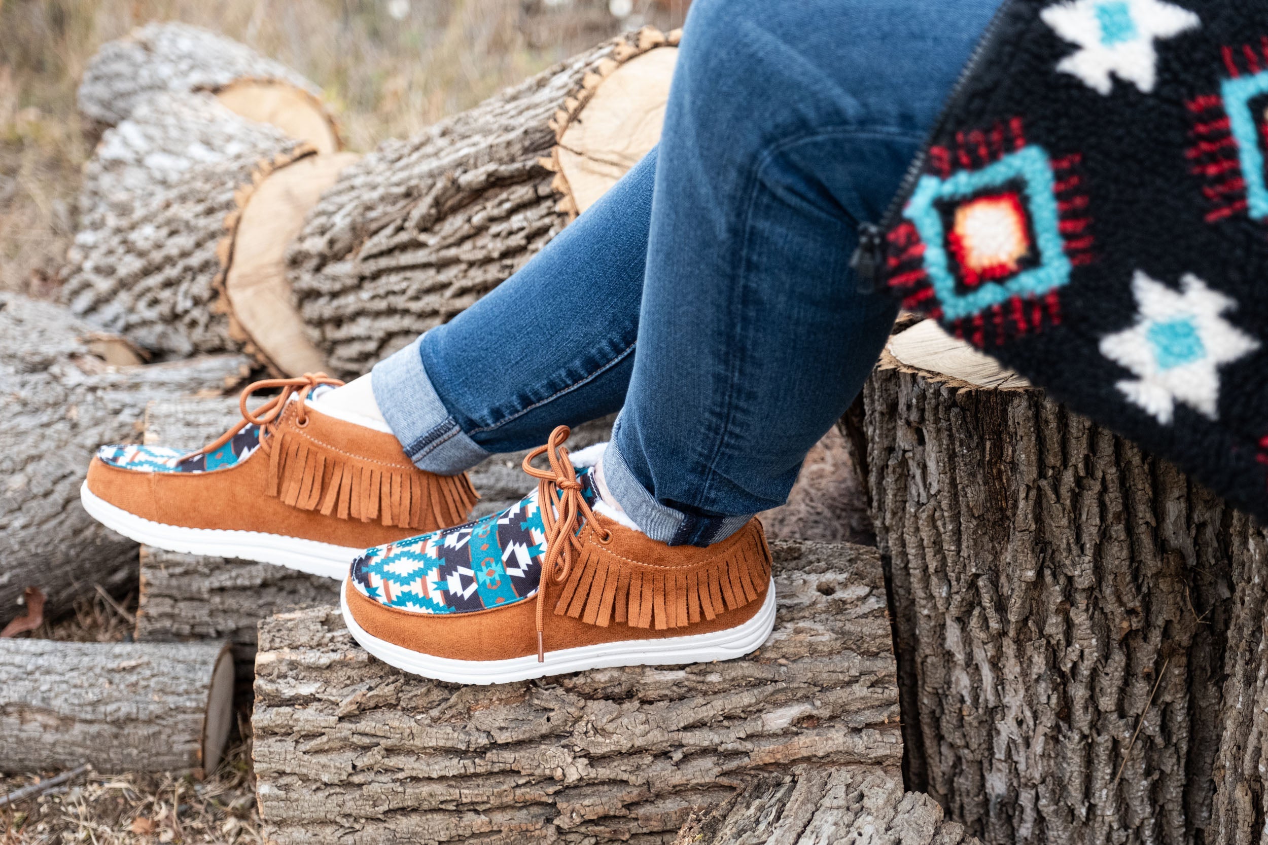 Women's Western Mesquite Fringed Moccasin Boots - Comfortable Cowgirl Ankle Boots for Country Dancing & Outdoor Adventures