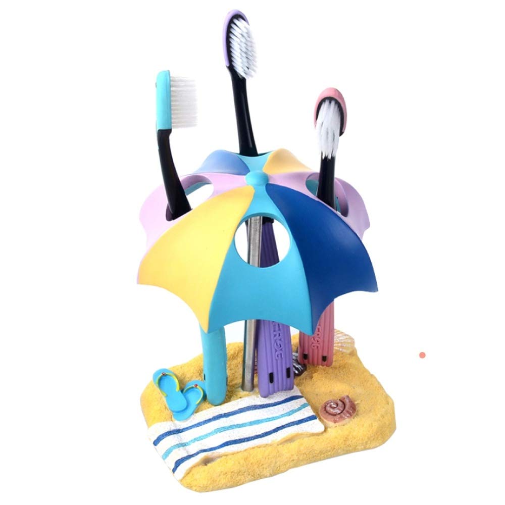 Waterproof Beach Umbrella Toothbrush Stand Holder - Durable Bathroom Organizer for Travel, Camping & Home Use