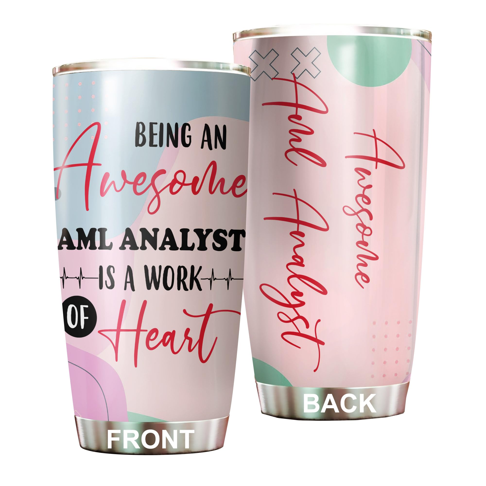 20oz Stainless Steel AML Analyst Tumbler - Funny Coffee Cup Gift for Birthday & Christmas | Office Humor Gift for Men, Women & Coworkers | Perfect for Coffee Breaks, Office Use & AML Professionals