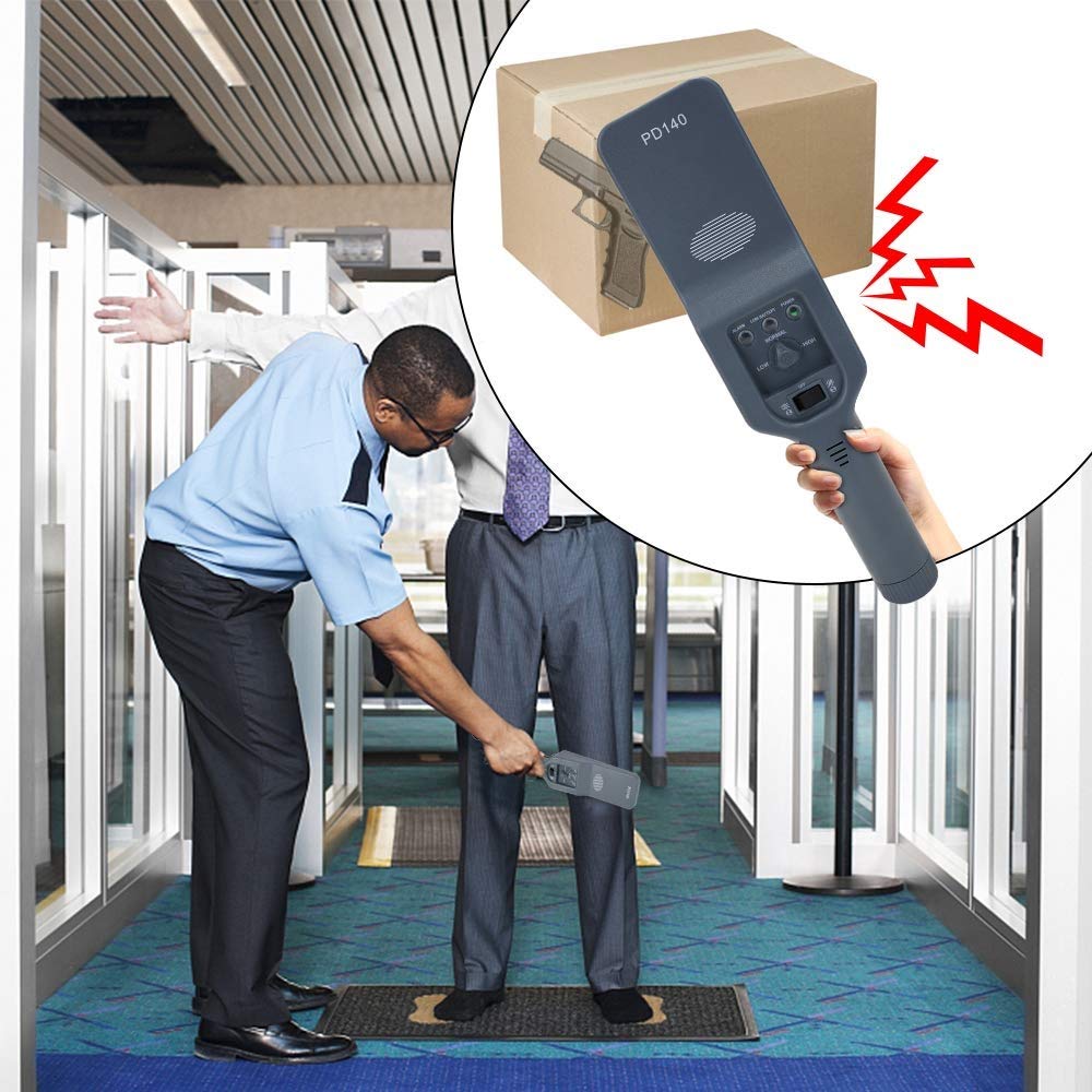 Professional Handheld Metal Detector with Adjustable Sensitivity - LED Light & Sound Vibration Alerts for Security Screening | Detects Weapons, Knives & Metal Objects | Ideal for Airports, Schools, Events & Home Security