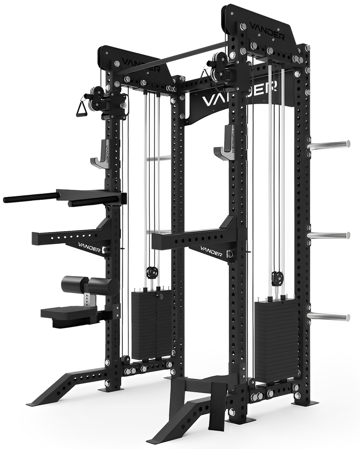 Vander USA F-16 Half Rack & Functional Trainer - Premium Home Gym Equipment for Strength Training & Fitness Workouts - Perfect for Small Spaces & Full-Body Exercises