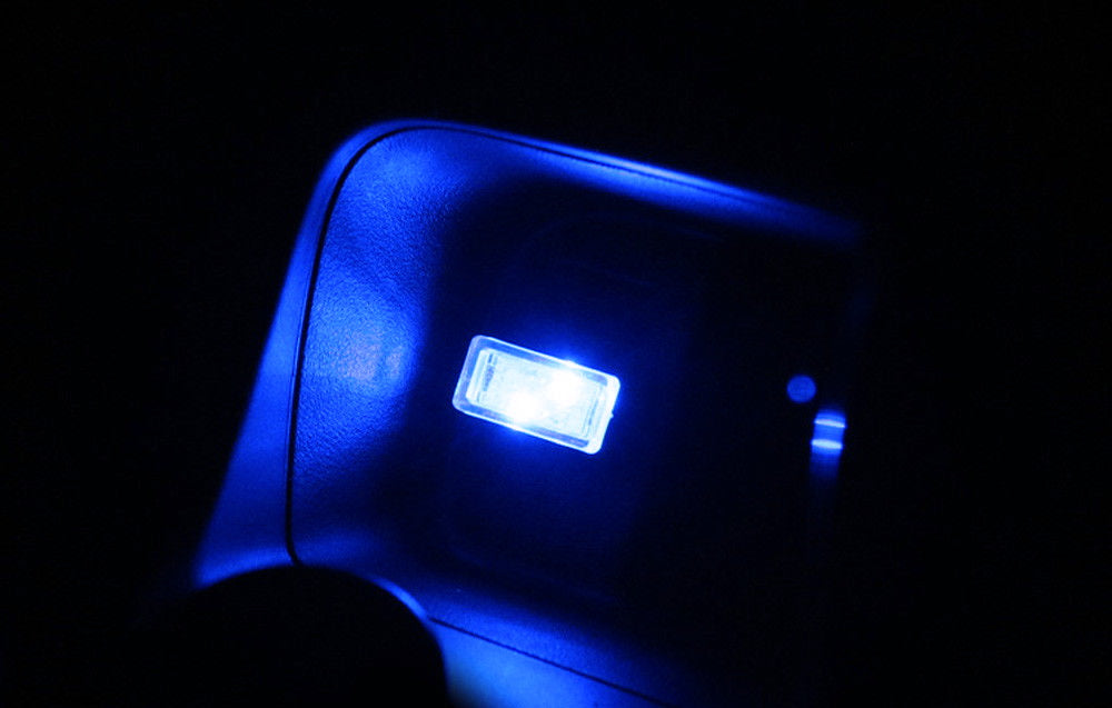 Ultra Blue USB Plug-In Miniature LED Car Interior Ambient Lighting Kit - Enhance Your Vehicle's Atmosphere for Night Driving & Custom Styling