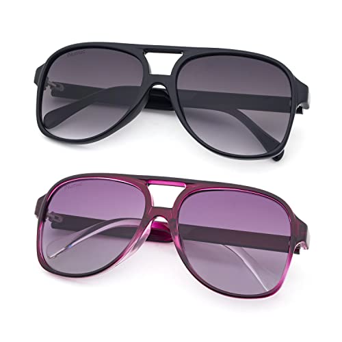 Vintage Polarized Sunglasses for Women & Men - UV Protection Oversized Retro Classic Shades - Perfect for Beach, Driving & Outdoor Activities