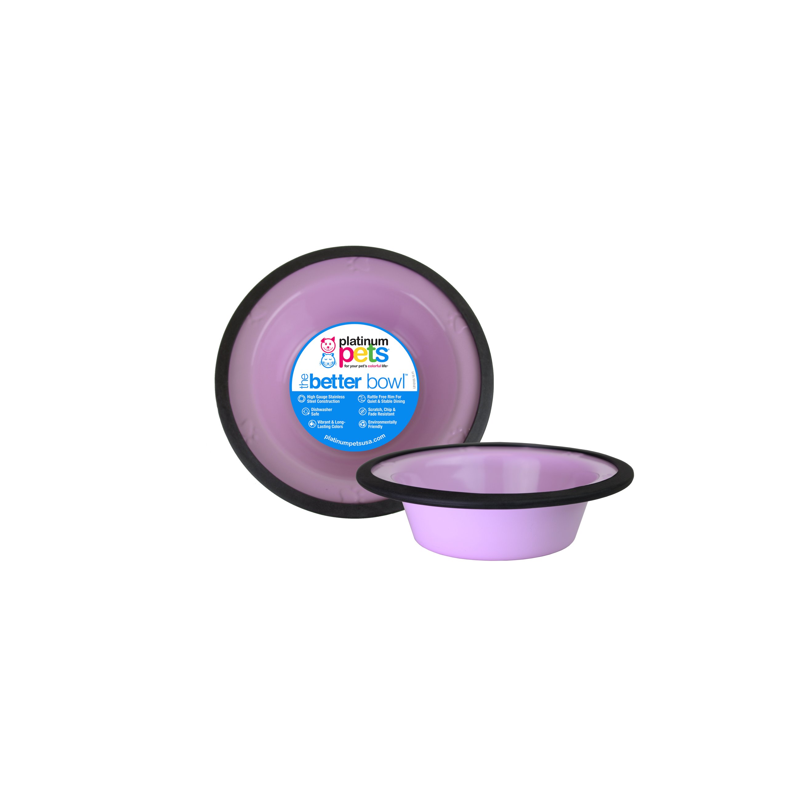 Platinum Pets Switchin Stainless Steel Cat and Dog Bowl - Sweet Lilac Color, X-Small Pet Food Dish - Perfect for Kittens, Puppies, and Small Breed Pets at Home or Travel