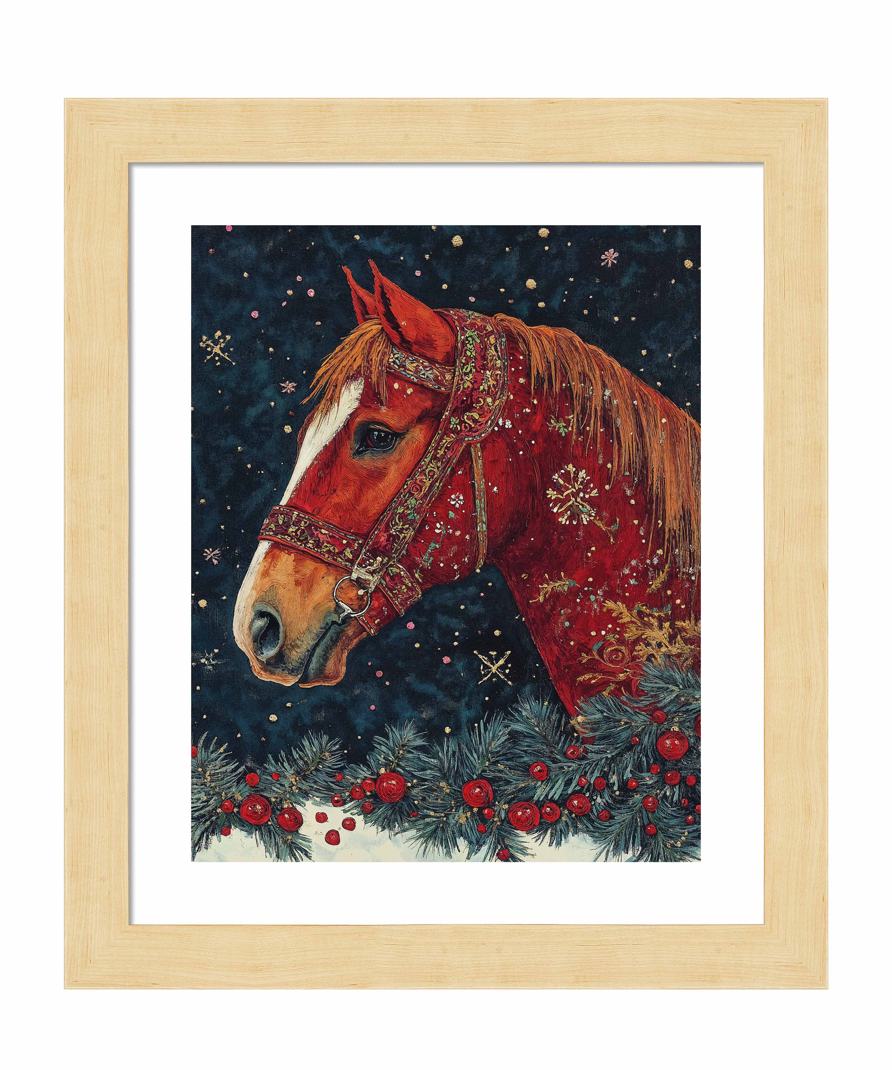 Candycane Canter Art Prints - Whimsical Christmas Horse Wall Decor for Home, Office & Holiday Gift Giving