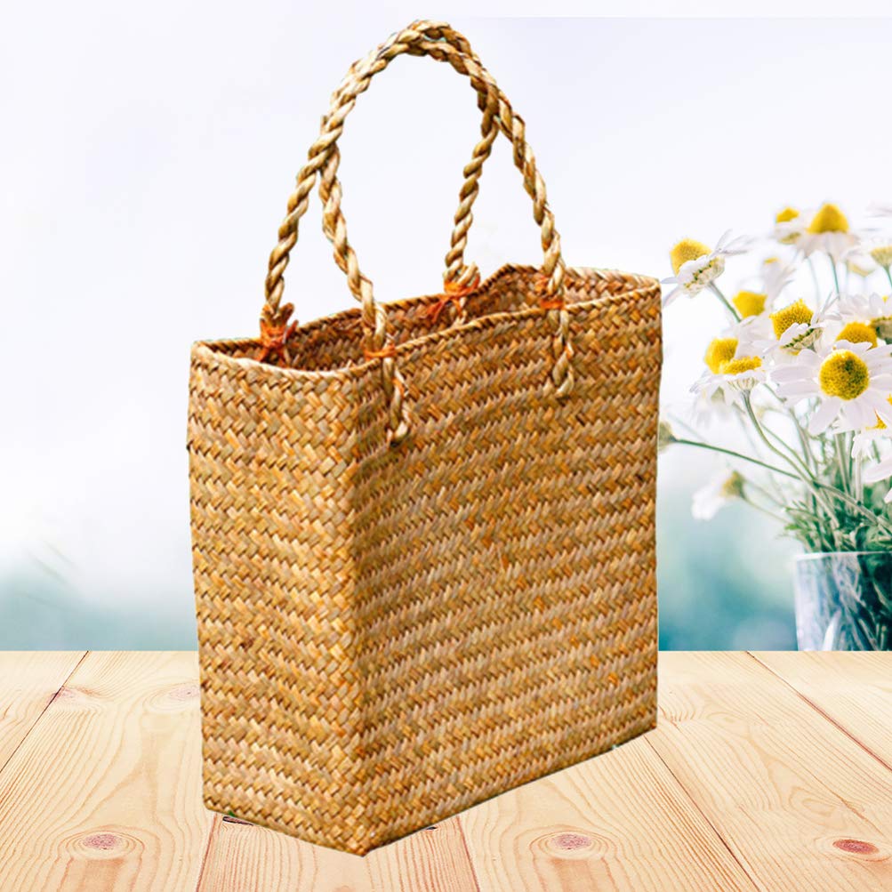 Women's Woven Straw Shoulder Bag - Stylish Tote for Travel & Beach