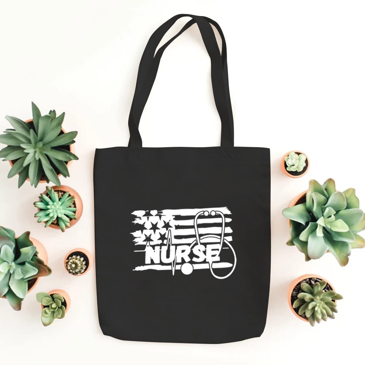 USA Flag Nursing Tote Bag for Women - Durable Washable Shoulder Bag for Nurses, Work & Grocery Shopping | Perfect for Hospital Shifts, Daily Commute & Errands