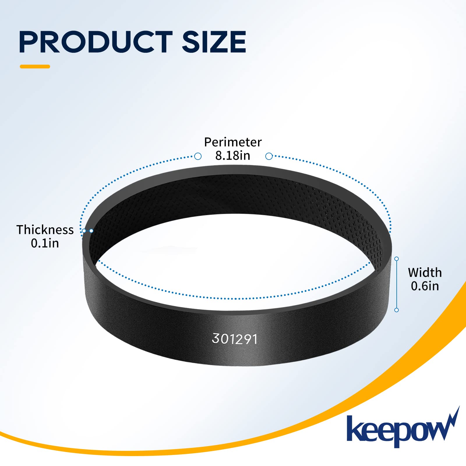 KEEPOW 301291 Kirby Vacuum Belt Replacement (8 Pack) - Compatible with All Generation Series Models G3 G4 G5 G6 - Durable Vacuum Cleaner Accessories for Home Cleaning & Maintenance