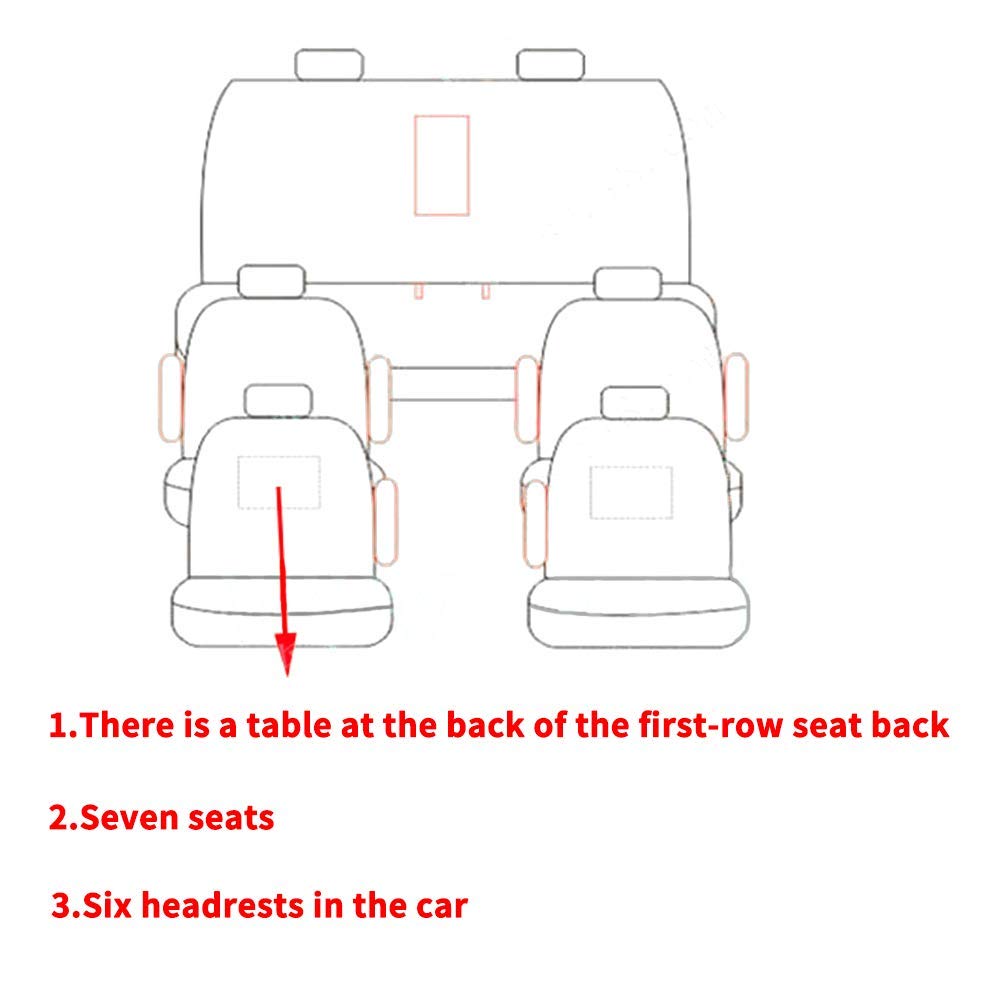 Custom Full Set Leather Seat Covers for 2006 Carnival 7-Seater with Rear Table - Red & Black Car Seat Protectors | Perfect for Family Road Trips & Long Drives