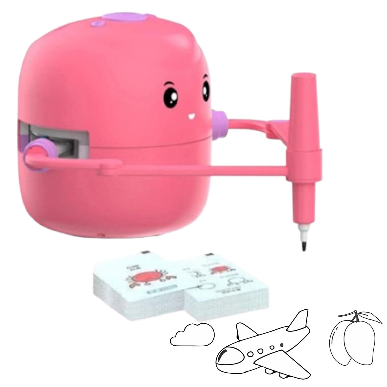 CaperuGreod Kids Drawing Robot - Automatic Art Machine with 100 Drawing Cards, Educational STEM Toy for Children Ages 5-12 (Light Pink) | Perfect for Birthday Gifts, Classroom Activities & Creative Play