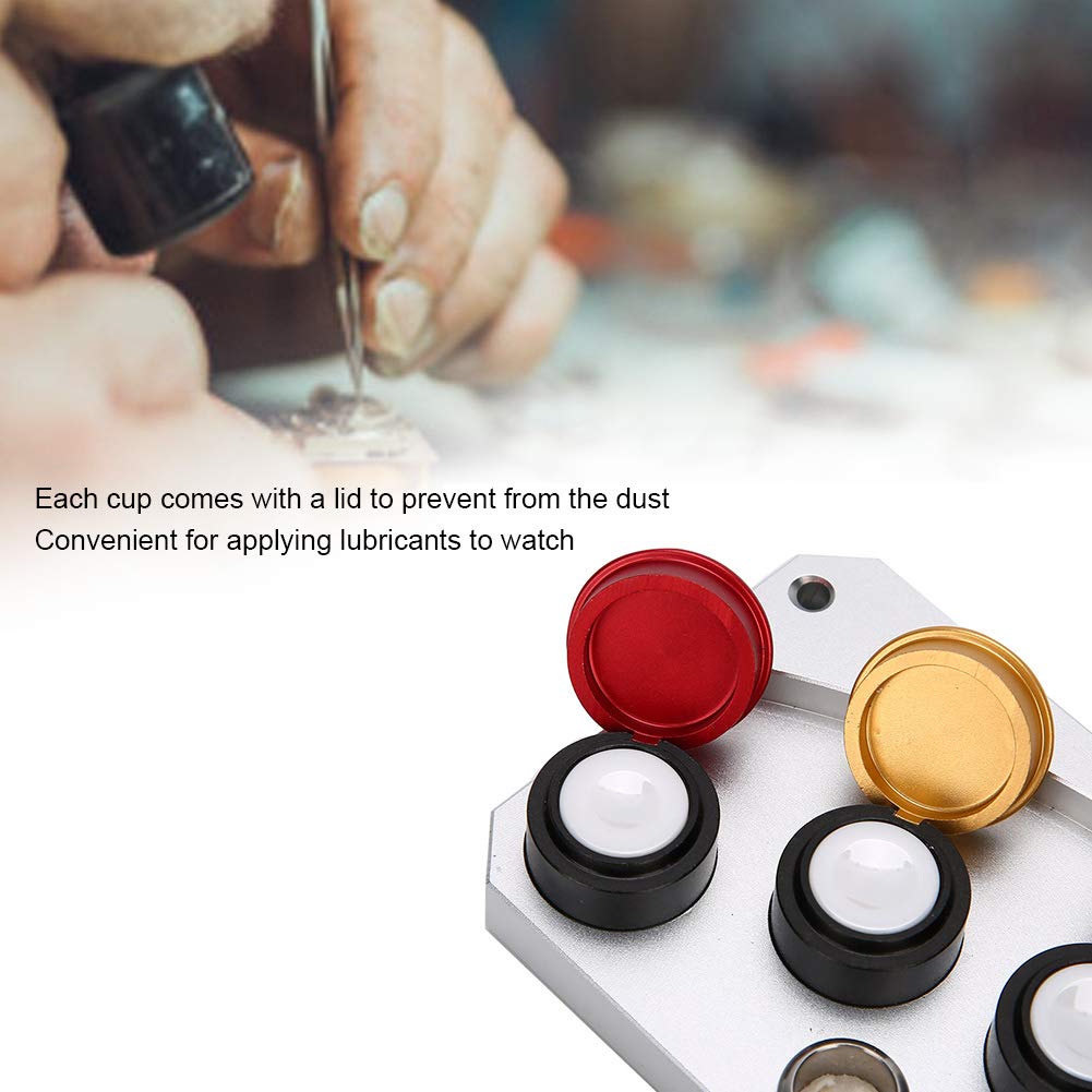 Professional Watch Oiler Set - Metal Watch Oil Dip Tool with Oil Dish & 4 Oil Pens | Precision Watch Repair Accessory for Watchmakers & Jewelers | Ideal for Watch Maintenance, Lubrication & DIY Repair Projects