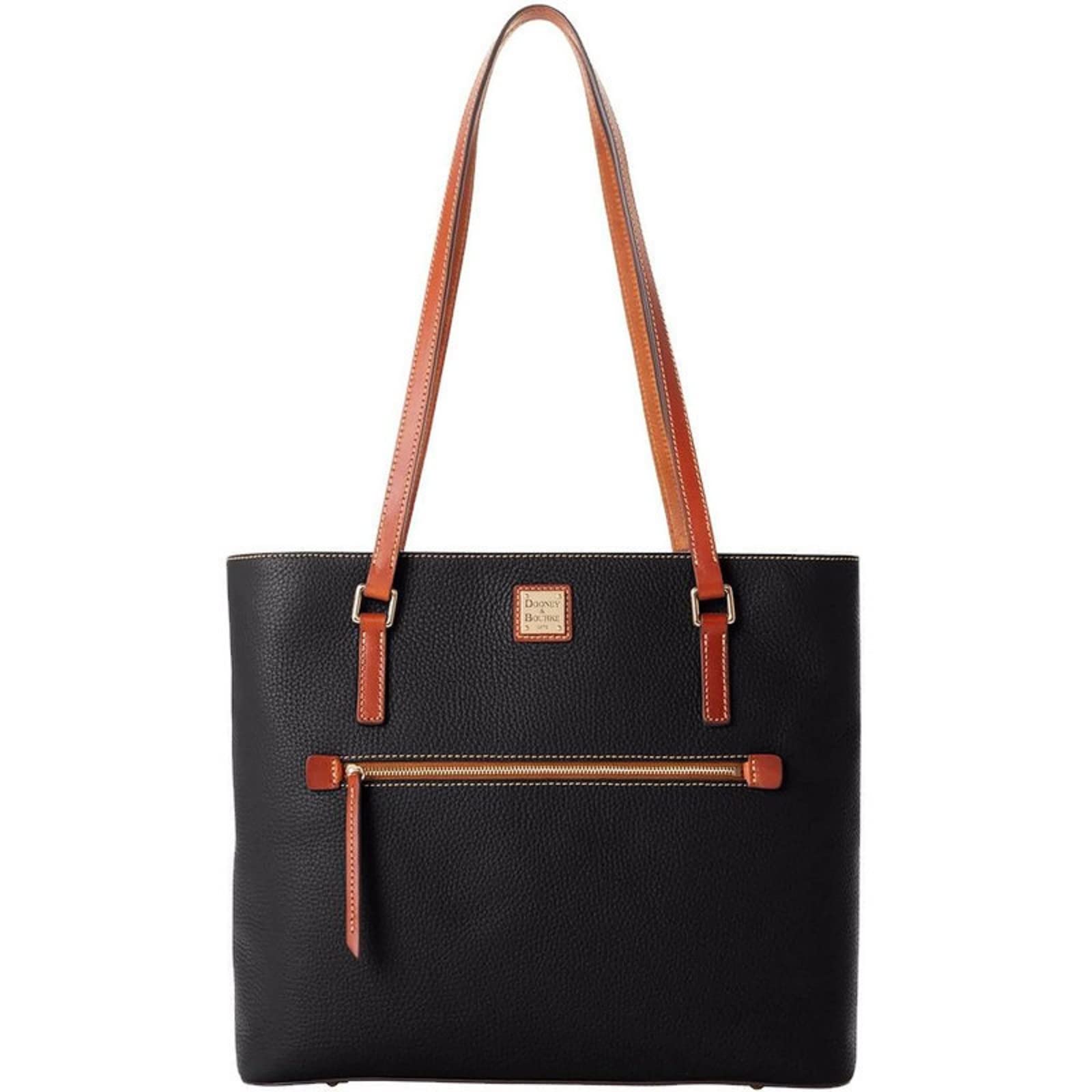 Dooney & Bourke Pebble Grain Large Shopper Tote Bag for Women - Spacious Leather Handbag with Top Zip Closure, Black - Perfect for Work, Travel & Everyday Use