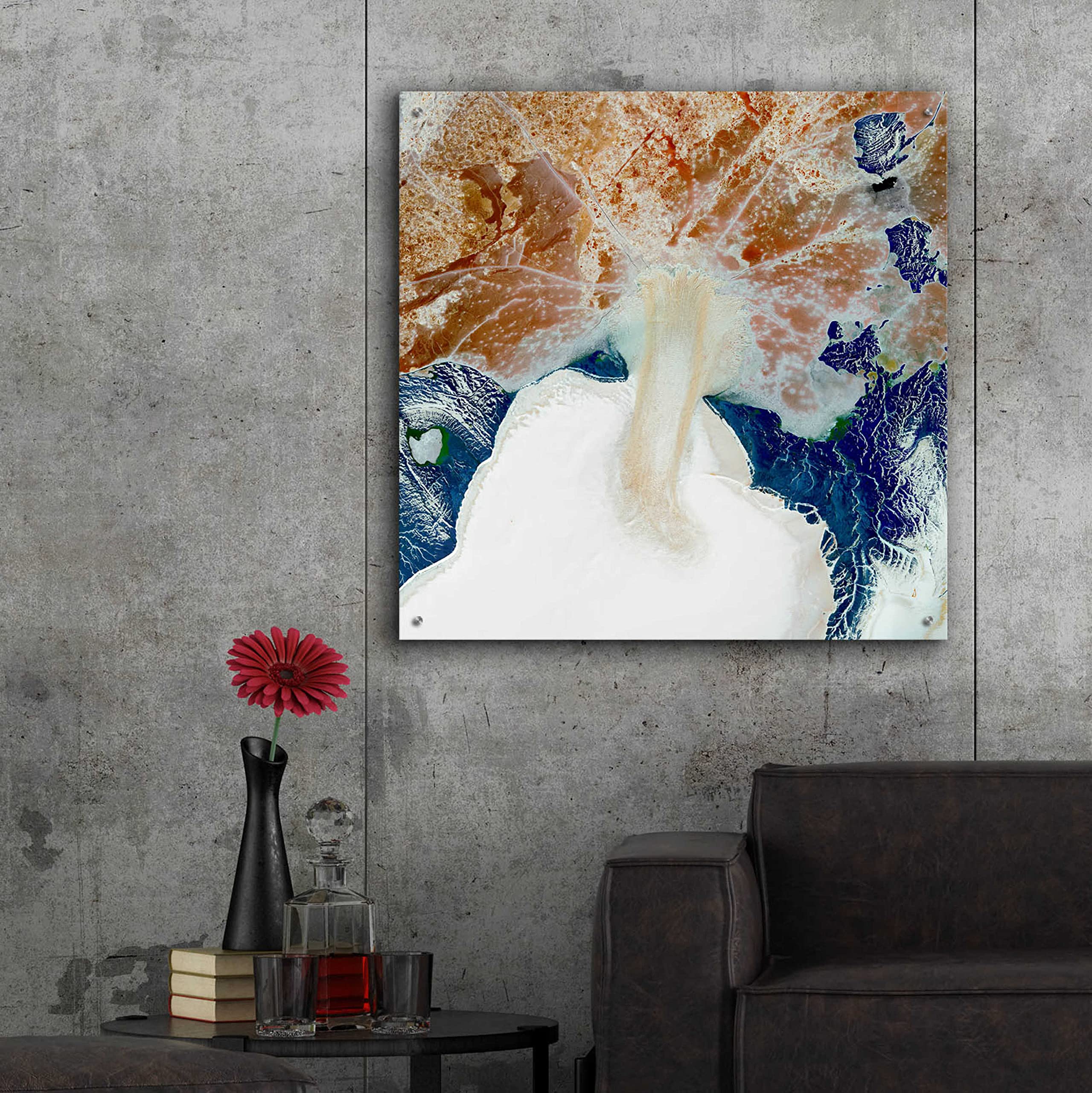 Epic Art 'Earth as Art: Rapid Ice Movement' - 36x36 Inch Acrylic Glass Wall Decor | Modern Home & Office Artwork | Perfect for Living Room, Bedroom or Office Decor
