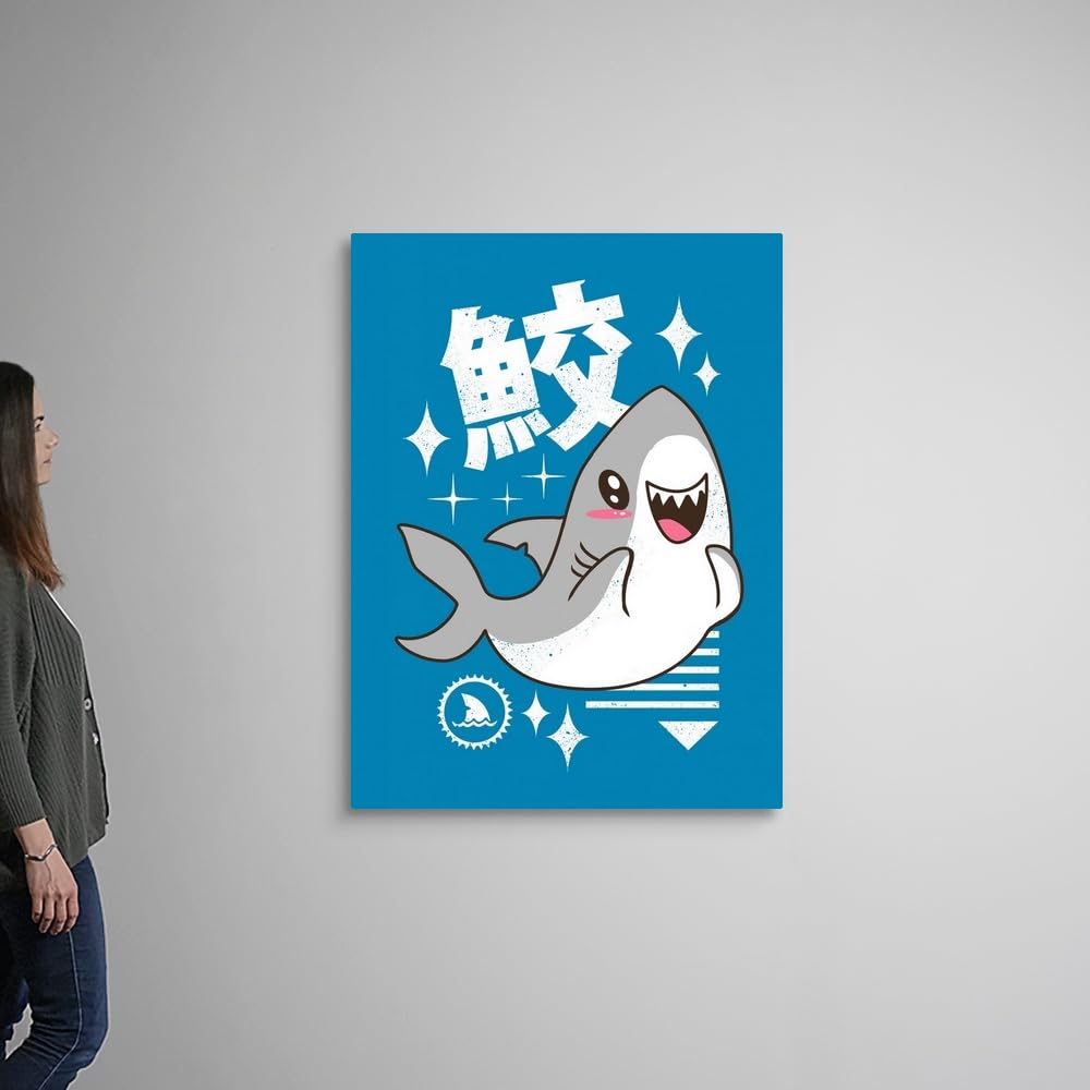 Kawaii Shark Canvas Wall Art Print by Vincent Trinidad - 36