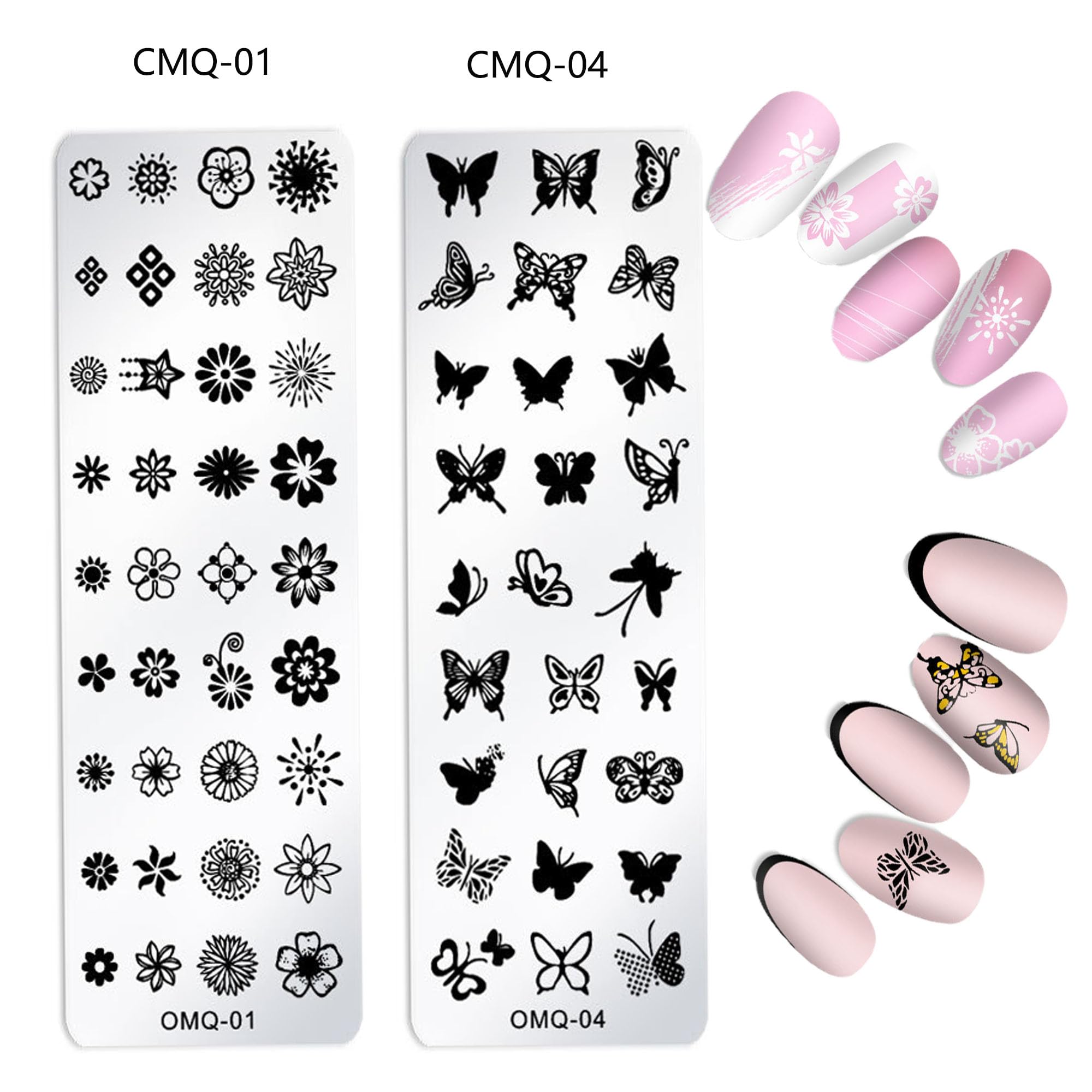 15-in-1 French Tip Nail Stamp Kit with Stamper, Scraper, 2 Stamping Plates & UV Lamp - Professional DIY Manicure Tools for Home Salon, Party Nail Art & Gift Giving